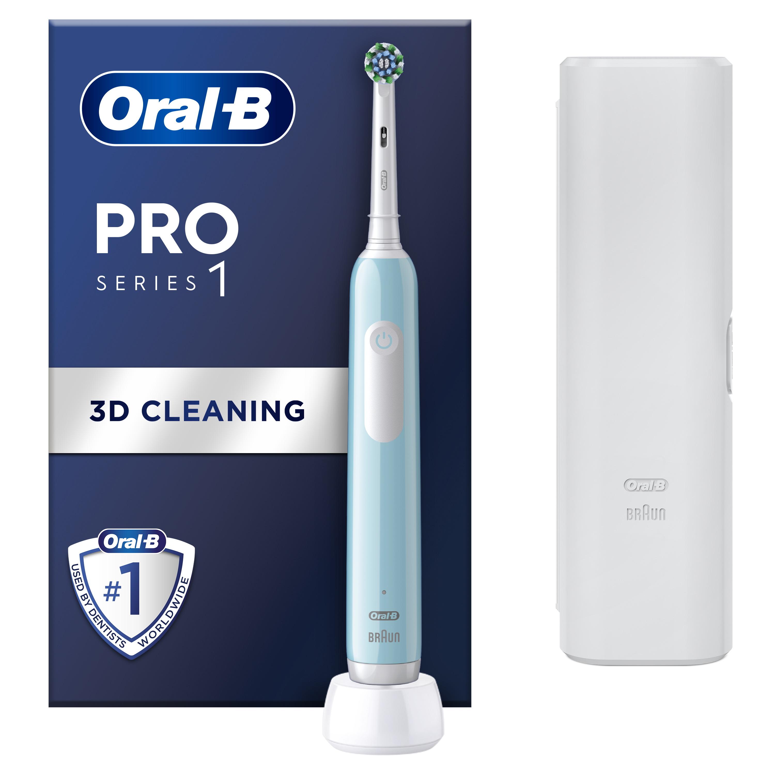 Braun D305.513.3X Pro Series 1 Caribbean Mėlyna Elektrinis Dantų Šepetėlis + Kelioninis Dėklas