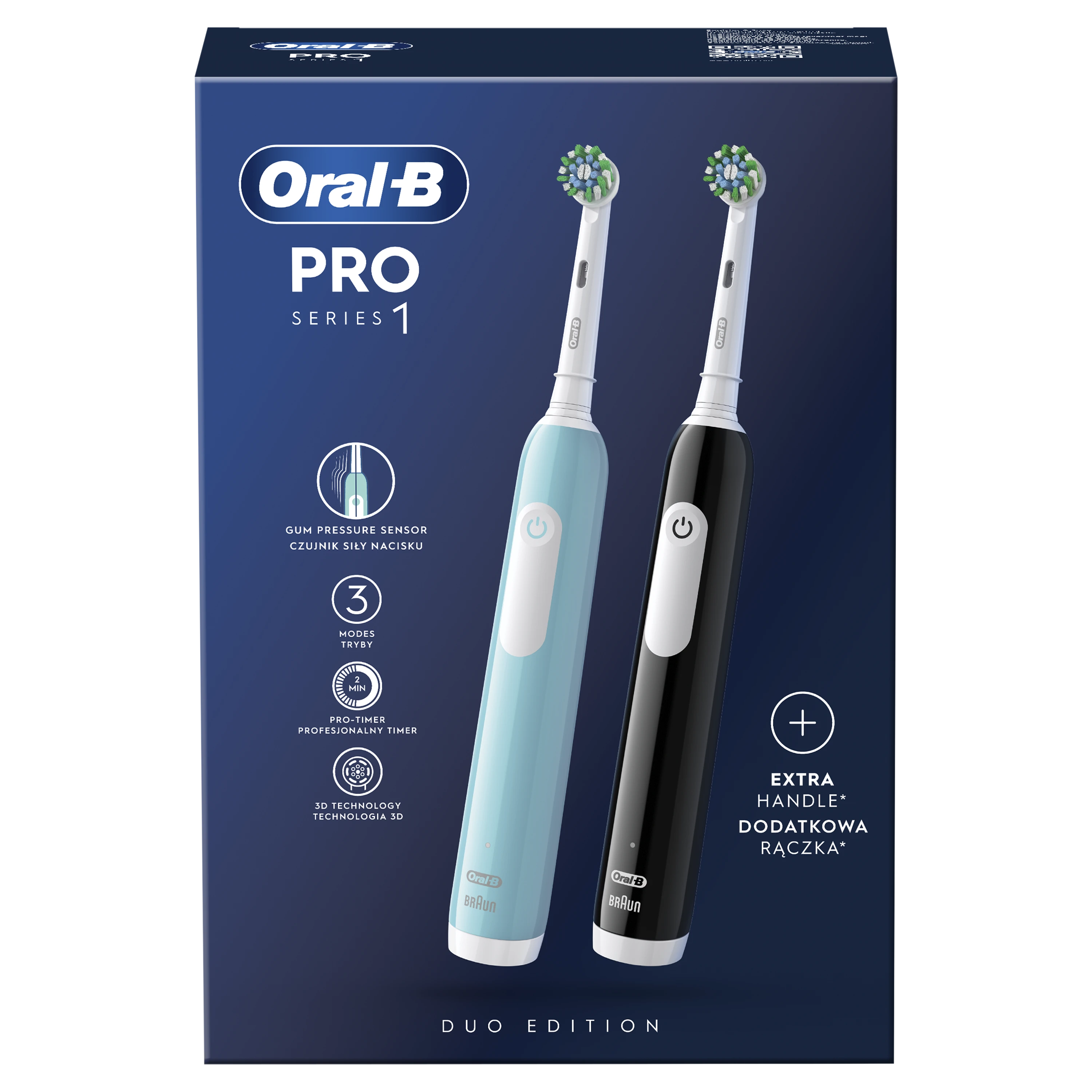 Oral-B Braun D305.523.3H PRO Series 1 Elektrinių Dantų Šepetėlių Rinkinys