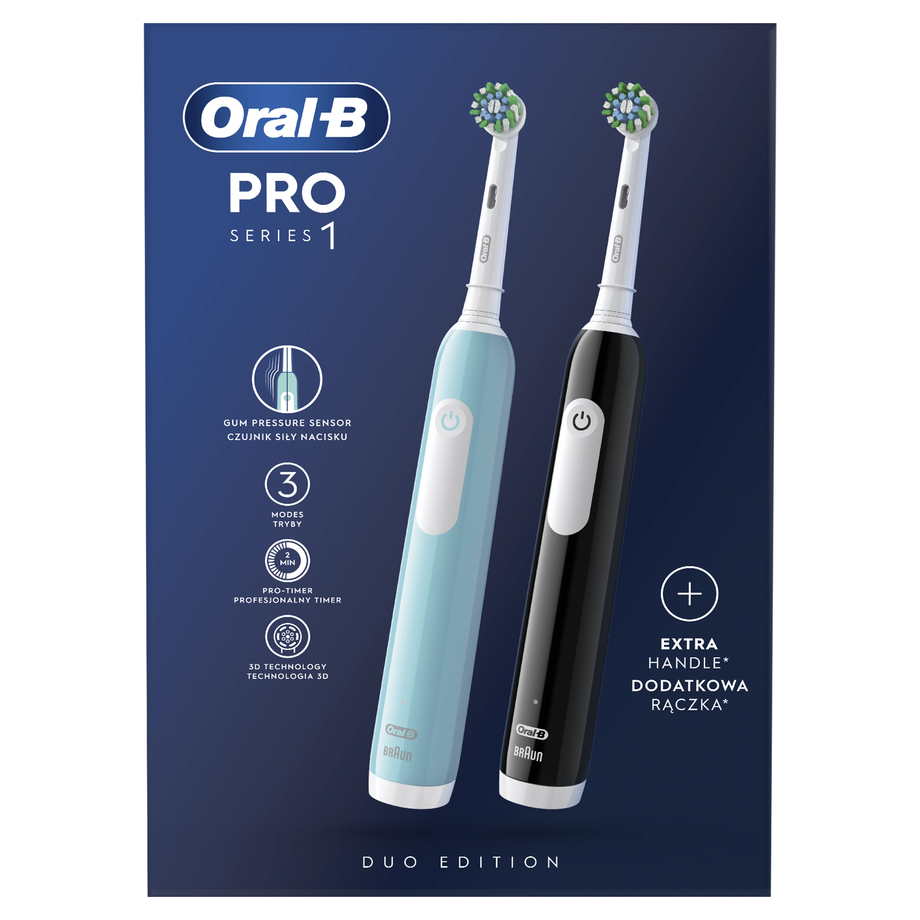 Oral-B Braun D305.523.3H PRO Series 1 Elektrinių Dantų Šepetėlių Rinkinys