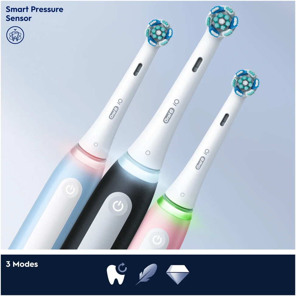 Oral-B | Elektrinis dantų šepetėlis | iO3 Series | Įkraunamas | Suaugusiems | Šepetėlių skaičius galvutės įeina 1 | Number of teeth brushing modes 3 | Ice Mėlyna