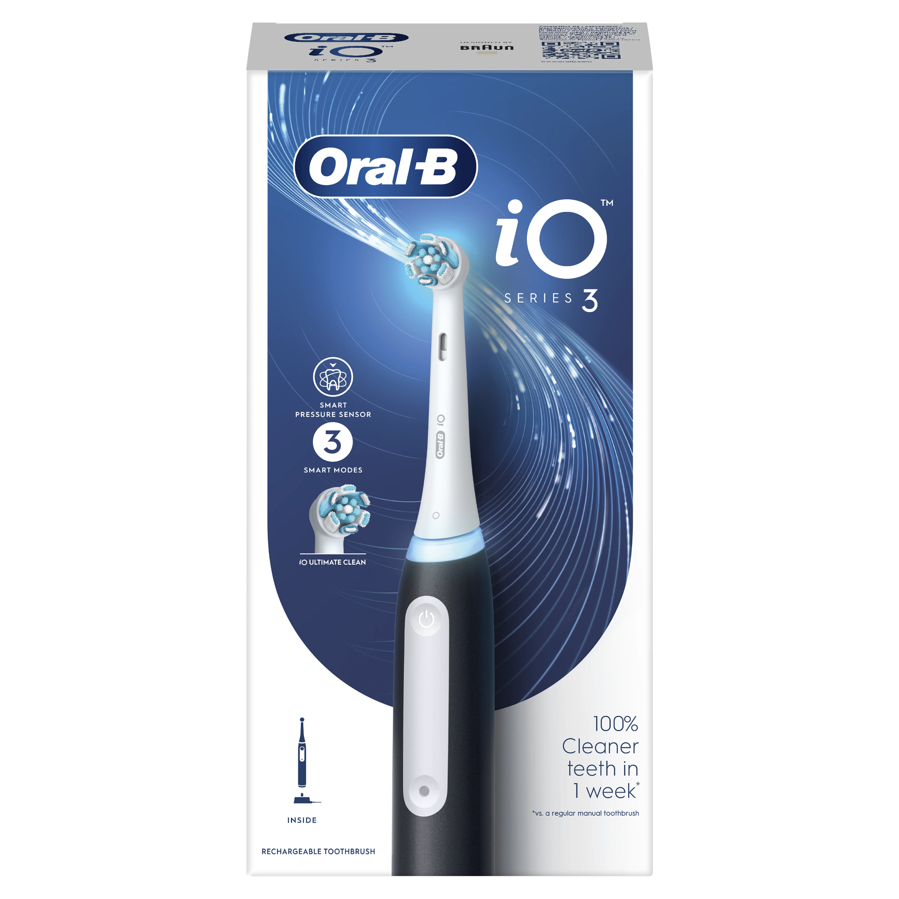 Braun Oral-B iO3 Elektrinis Dantų Šepetėlis Matt Juodas