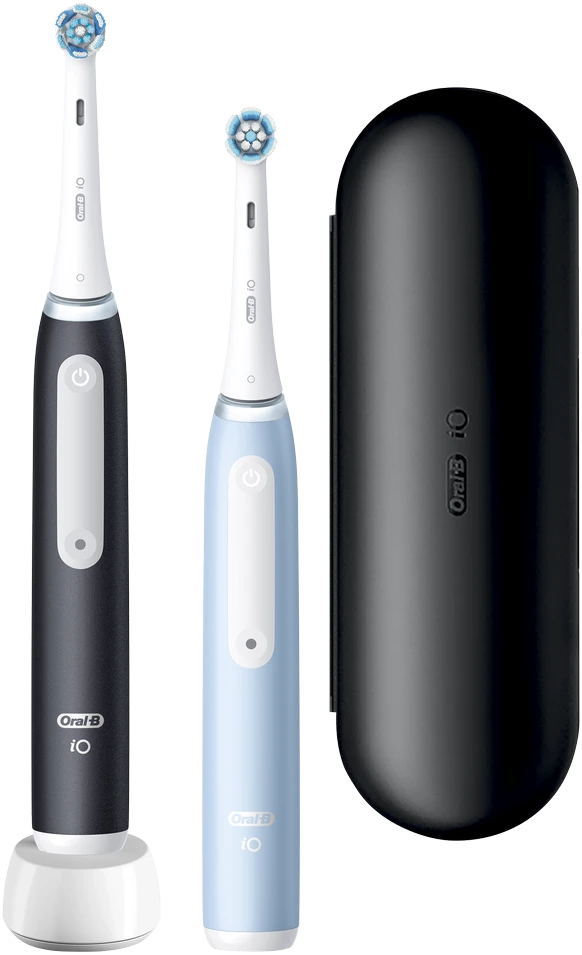 Braun iOG3d.2i6.2K Oral-B iO3 Elektrinis Dantų Šepetėlis Matt Juodas/Ice Mėlyna Duo Pack Edition