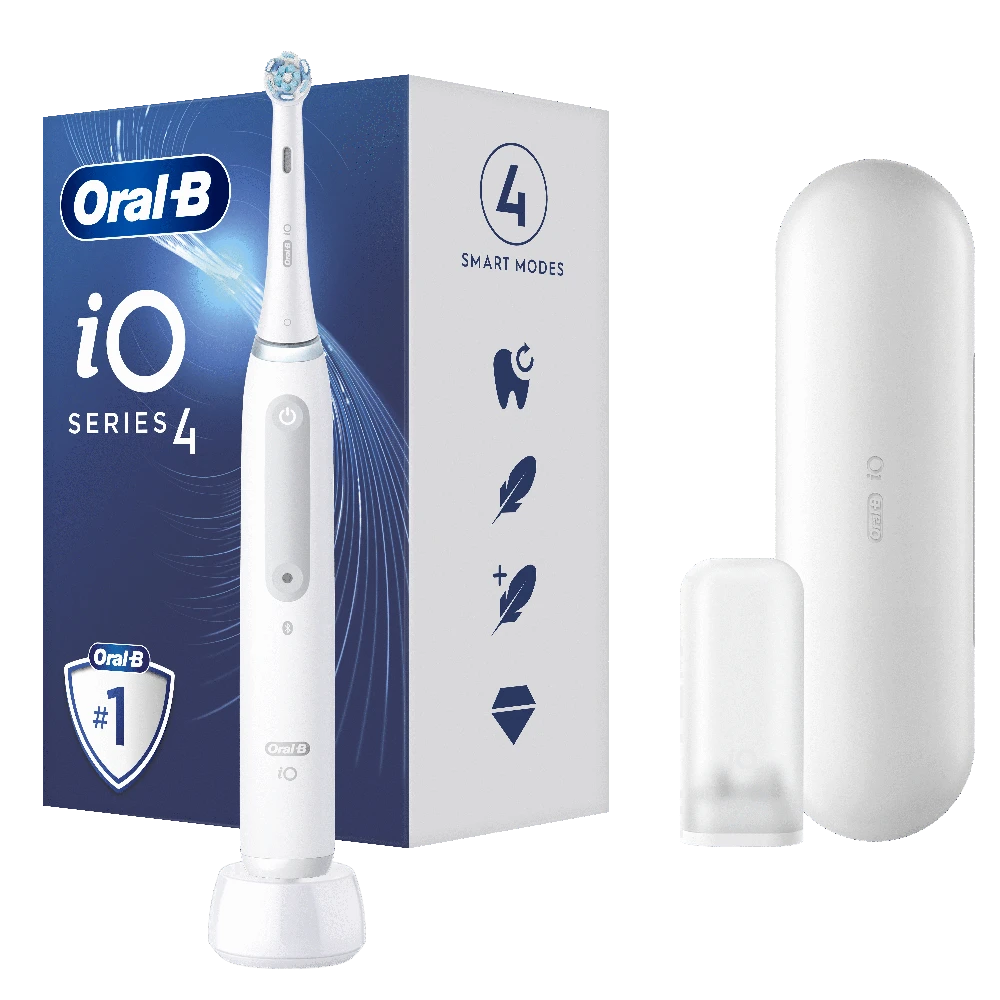 Braun Oral-B iO4 elektrinis dantų šepetėlis baltas Quite Baltas