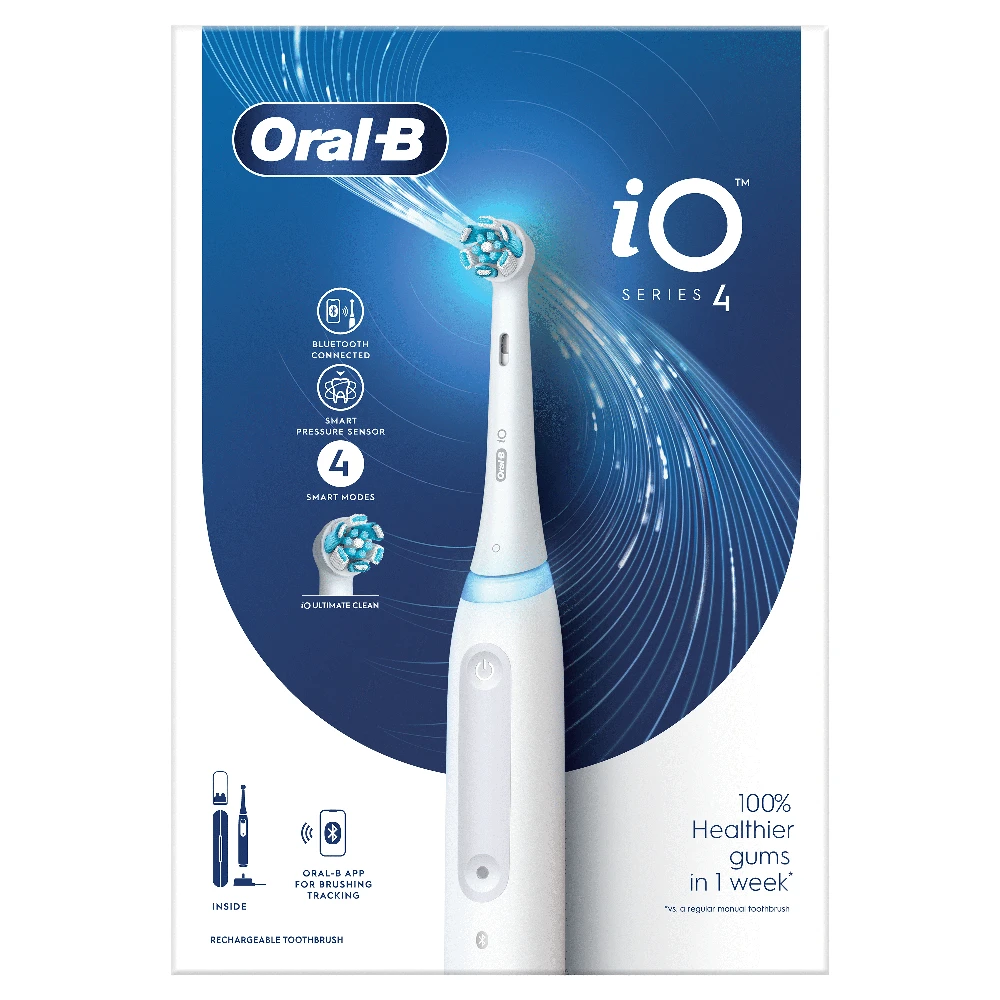 Braun Oral-B iO4 elektrinis dantų šepetėlis baltas Quite Baltas