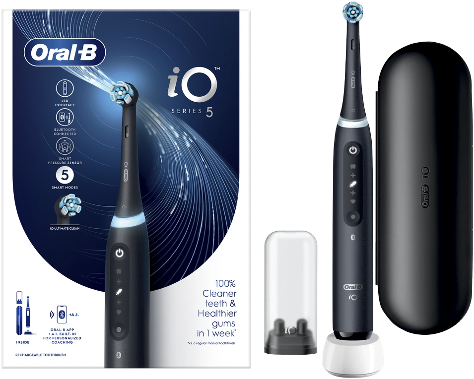 Braun iOG5.1B6.2DK Oral-B iO5 Elektrinis Dantų Šepetėlis Matt Juodas