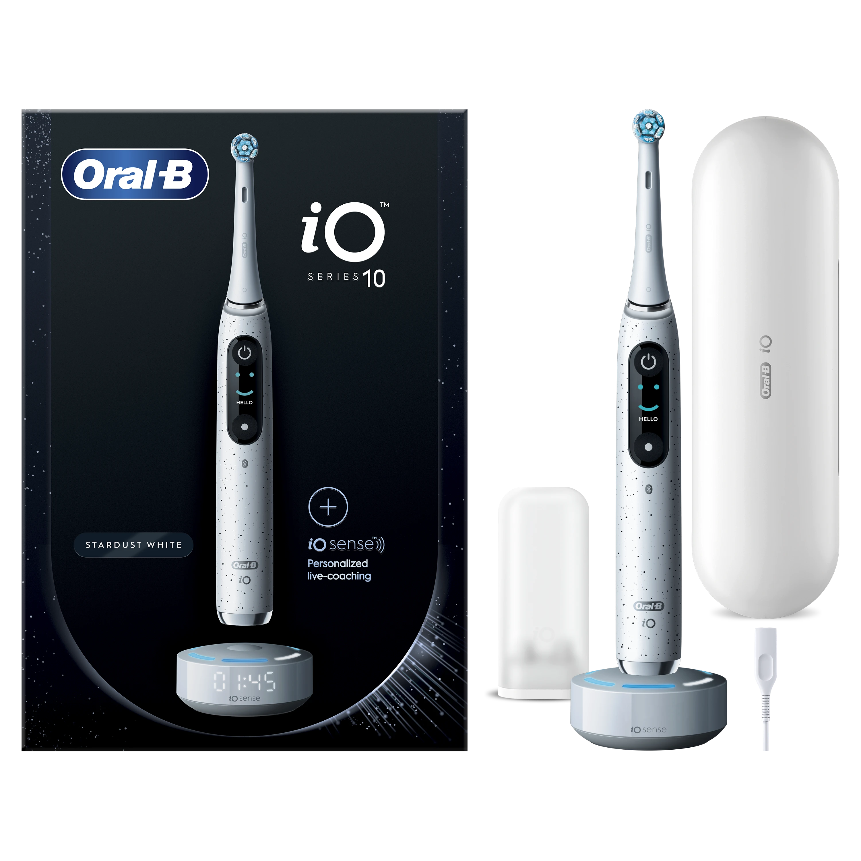 Elektrinis dantų šepetėlis Braun Oral-B iO Series 10, Baltos spalvos