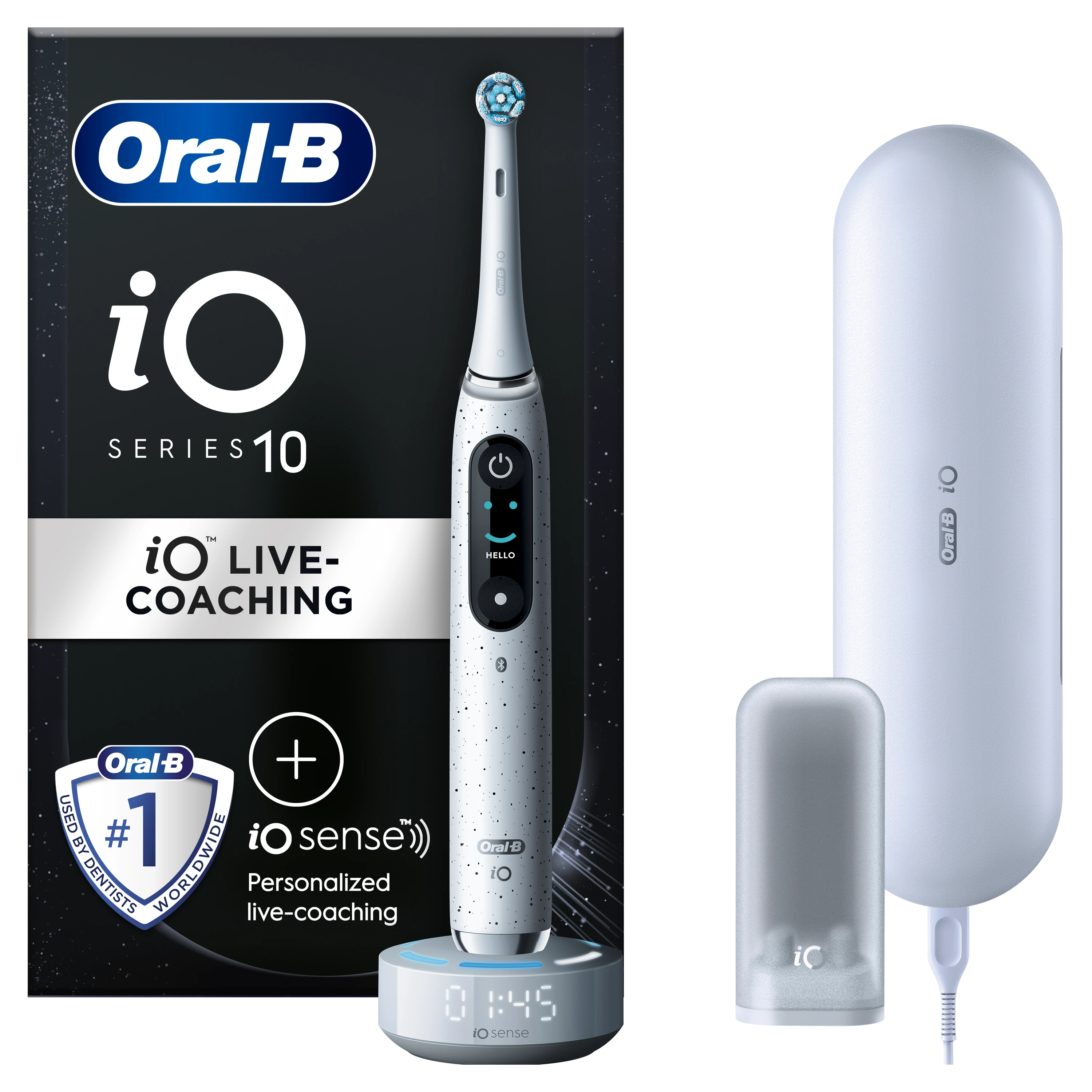 Elektrinis dantų šepetėlis Braun Oral-B iO Series 10, Baltos spalvos