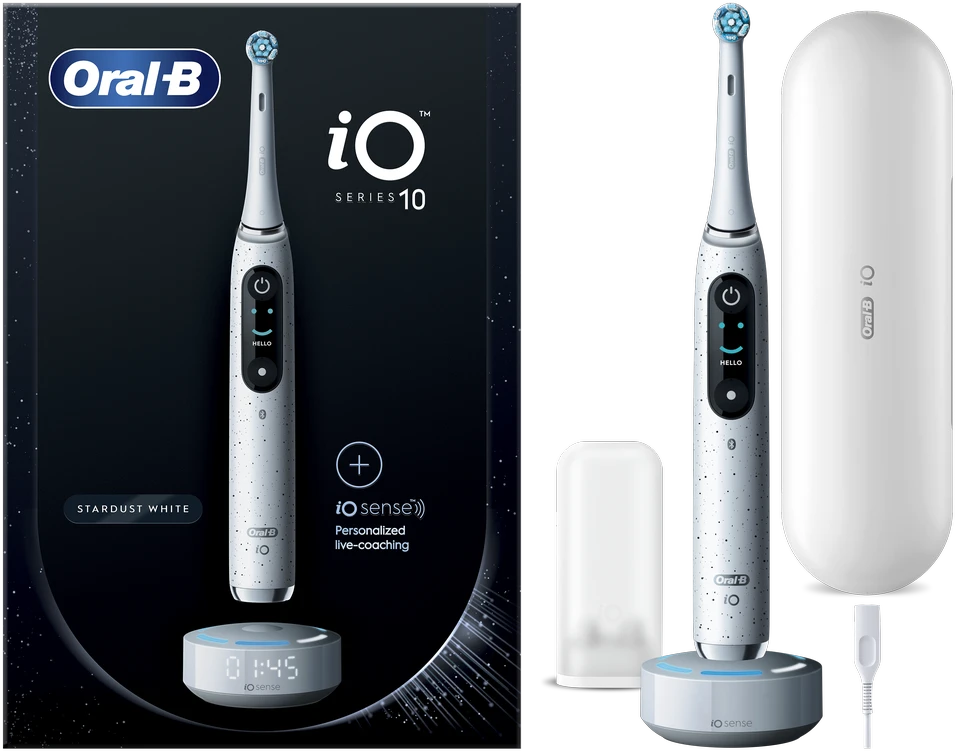 Elektrinis dantų šepetėlis Braun Oral-B iO Series 10, Baltos spalvos