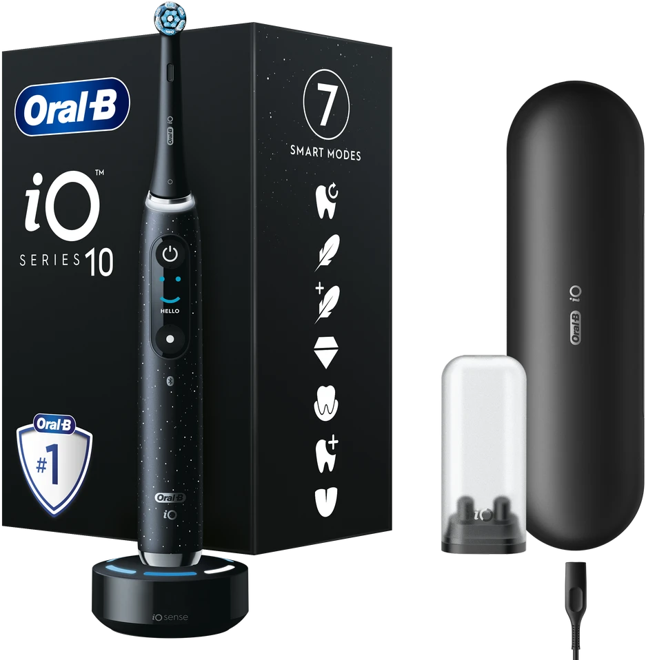 Elektrinis dantų šepetėlis Braun Oral-B iO Series 10, Juodos spalvos