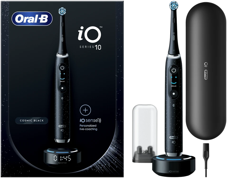 Elektrinis dantų šepetėlis Braun Oral-B iO Series 10, Juodos spalvos