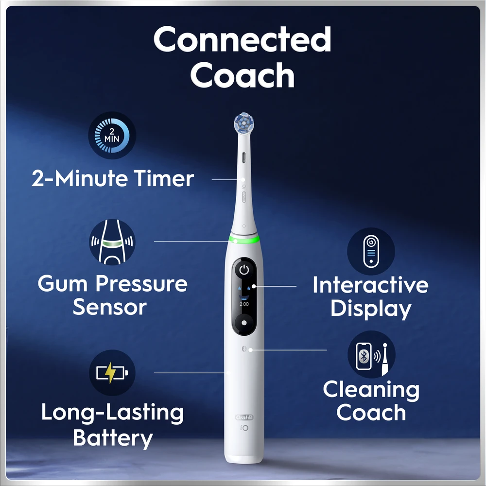 Elektrinis dantų šepetėlis Oral-B iO6 Series, baltas, 4210201438069