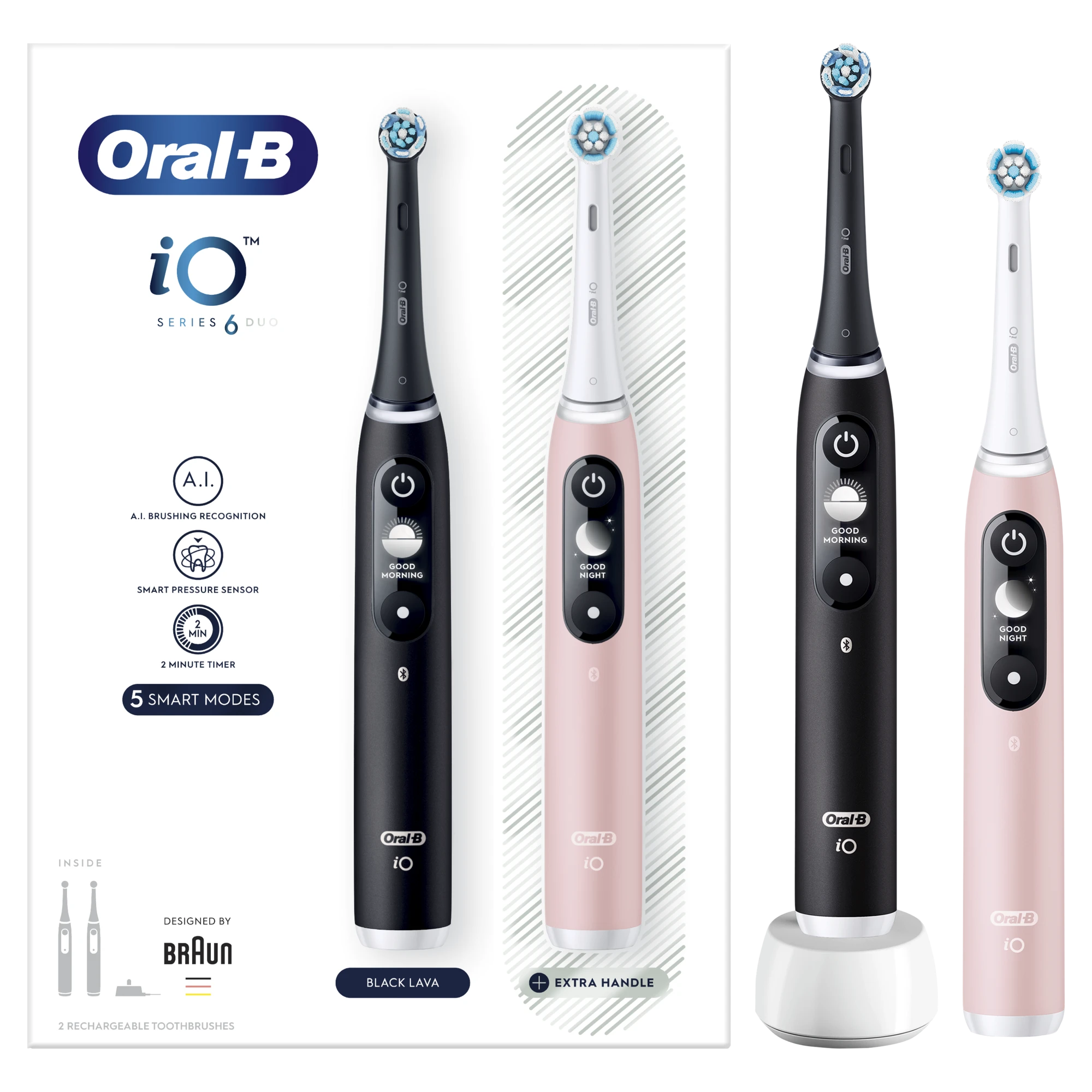 Oral-B iO6 elektrinių dantų šepetėlių rinkinio pakuotė
