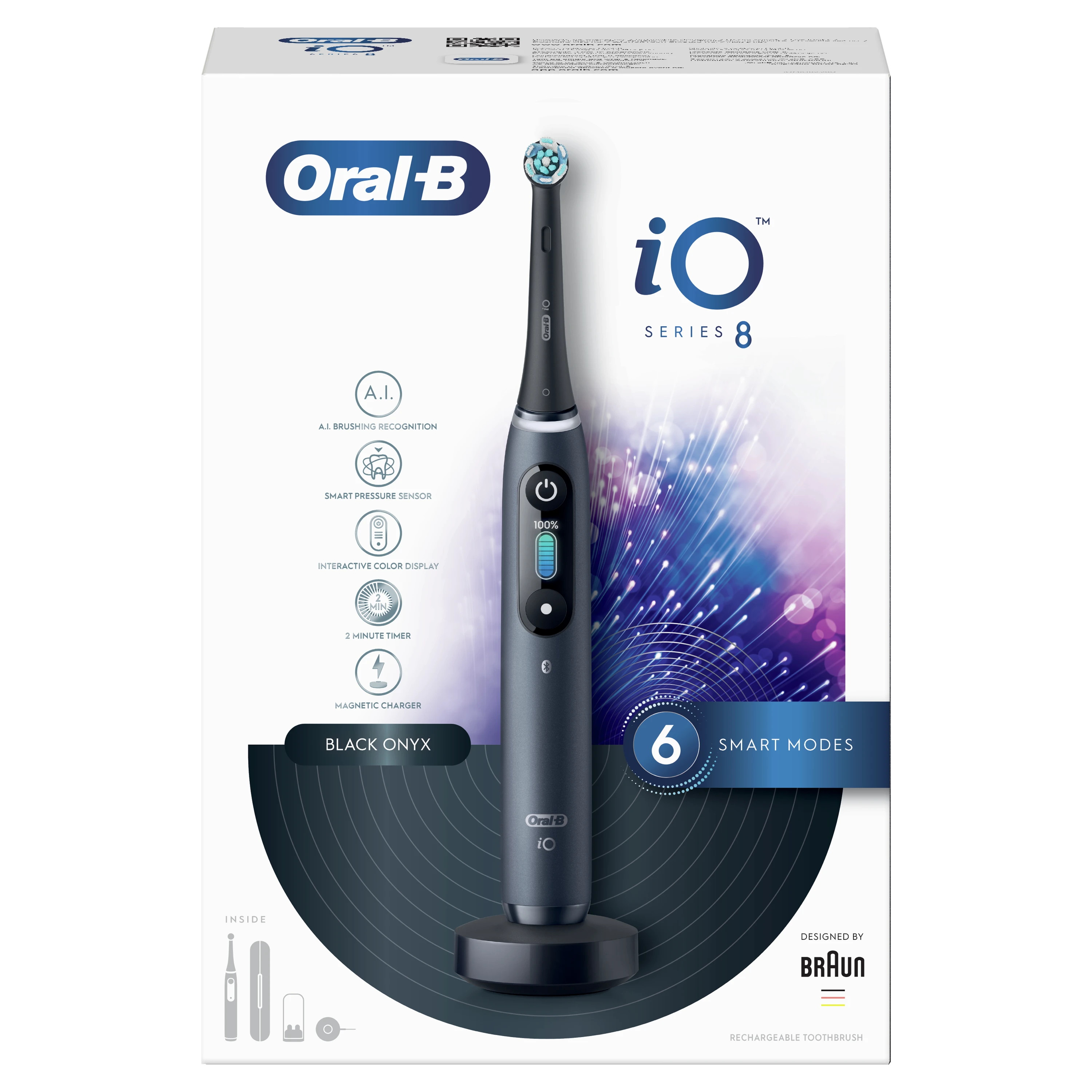 Elektrinis dantų šepetėlis Oral-B iO8, juodas