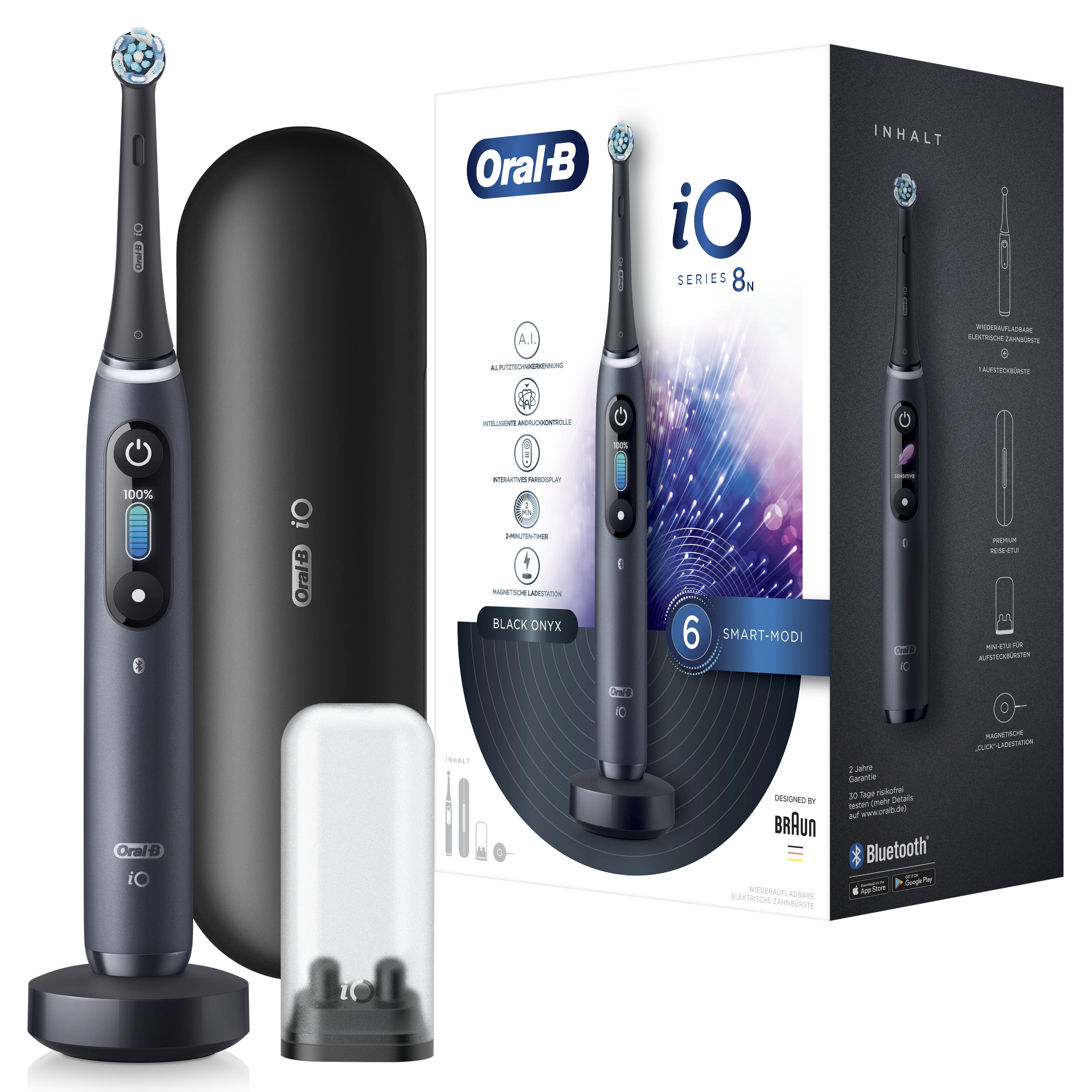 Elektrinis dantų šepetėlis Oral-B iO8, juodas