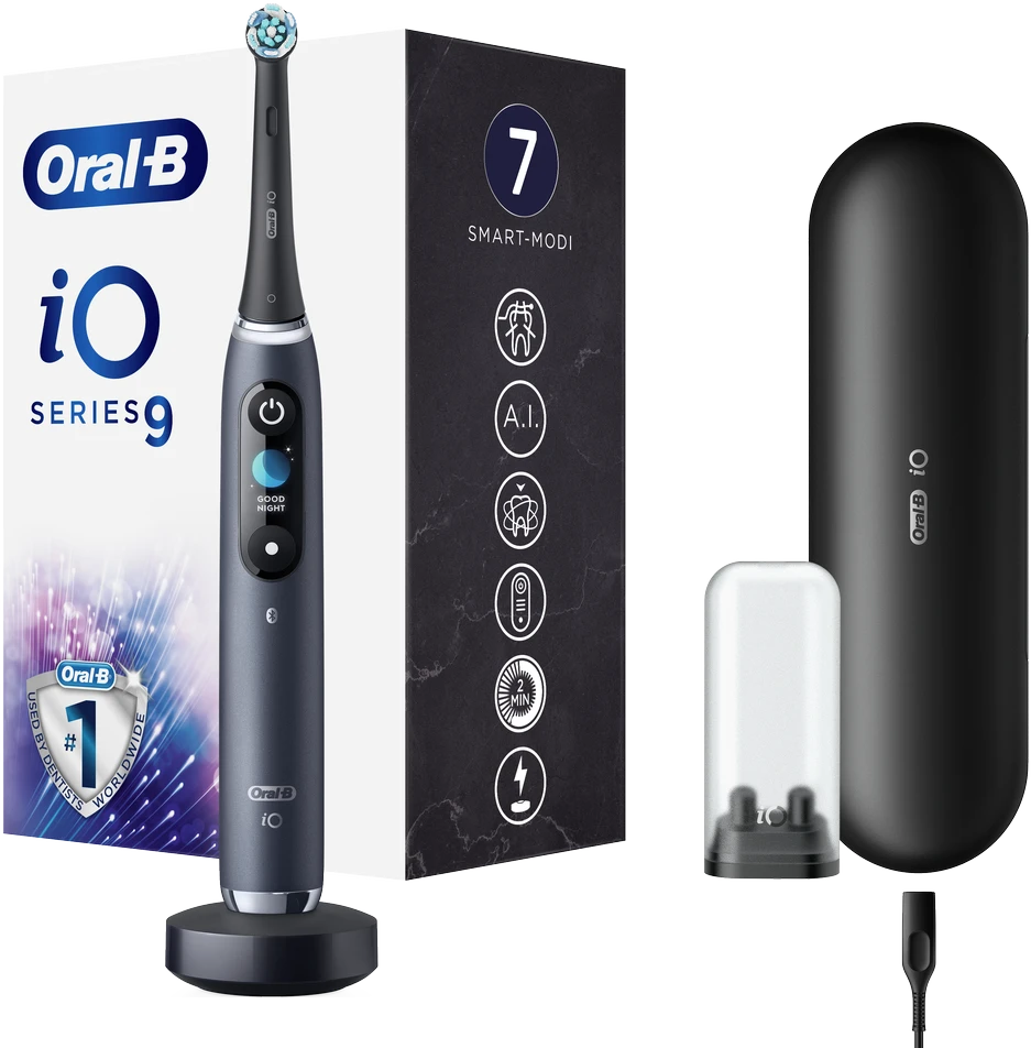 ORAL-B iO Series 9 Elektrinis dantų šepetėlis, juodos spalvos aprašymas - Prekės nuotrauka