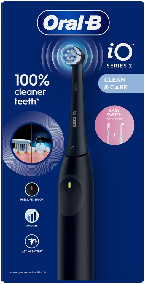 Braun iOS2.1D9.0 Oral-B iO2 Elektrinis Dantų Šepetėlis Night Juodas