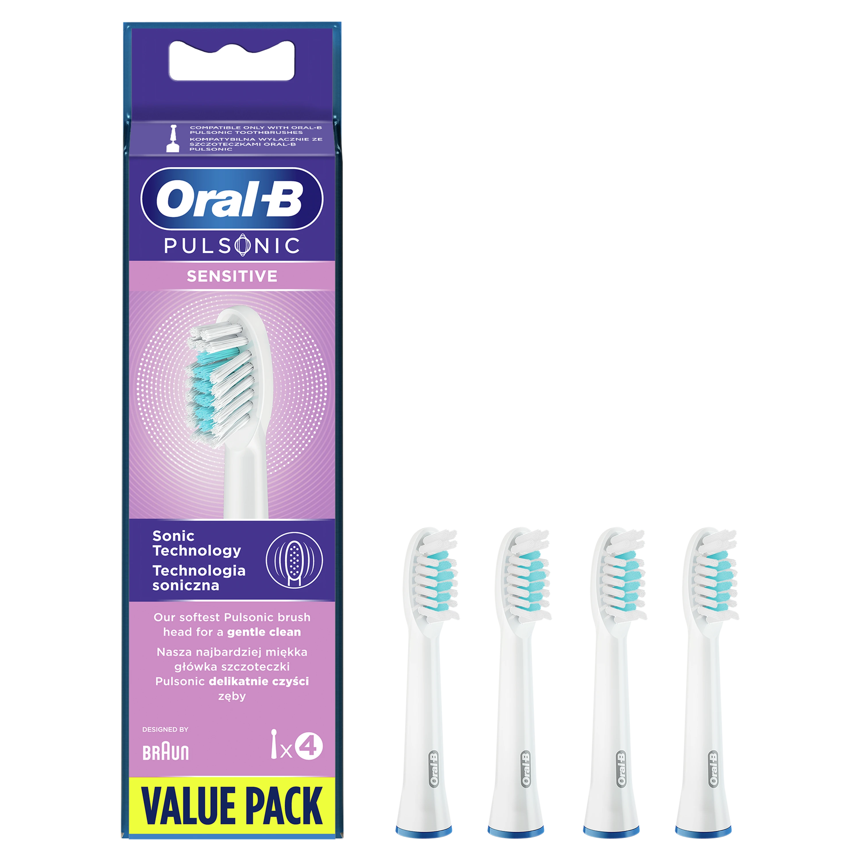 Dantų šepetėlio galvutės Braun SR32-4 Oral-B Pulsonic Jautrus pildymas
