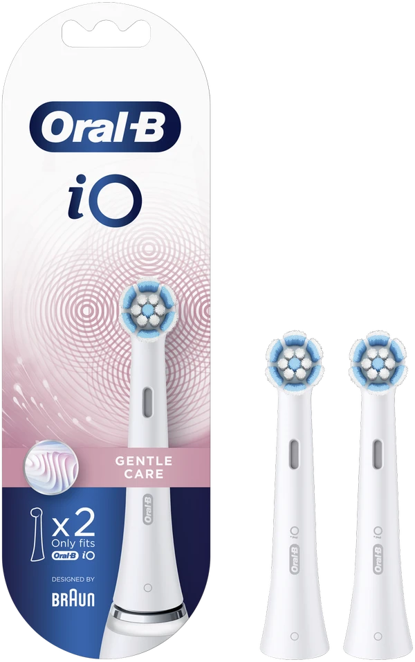BRAUN iO RB SW-2 Gentle Care Baltas 2ct antgaliai dantų šepetėliui