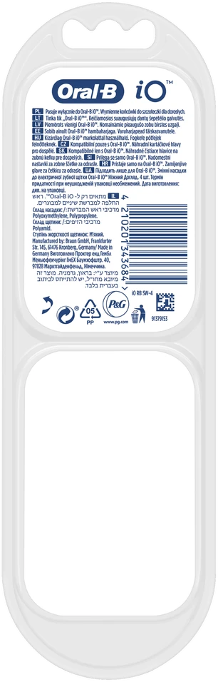 Dantų šepetėlio galvutės Braun Oral-B iO Gentle Care 4 vnt. balta