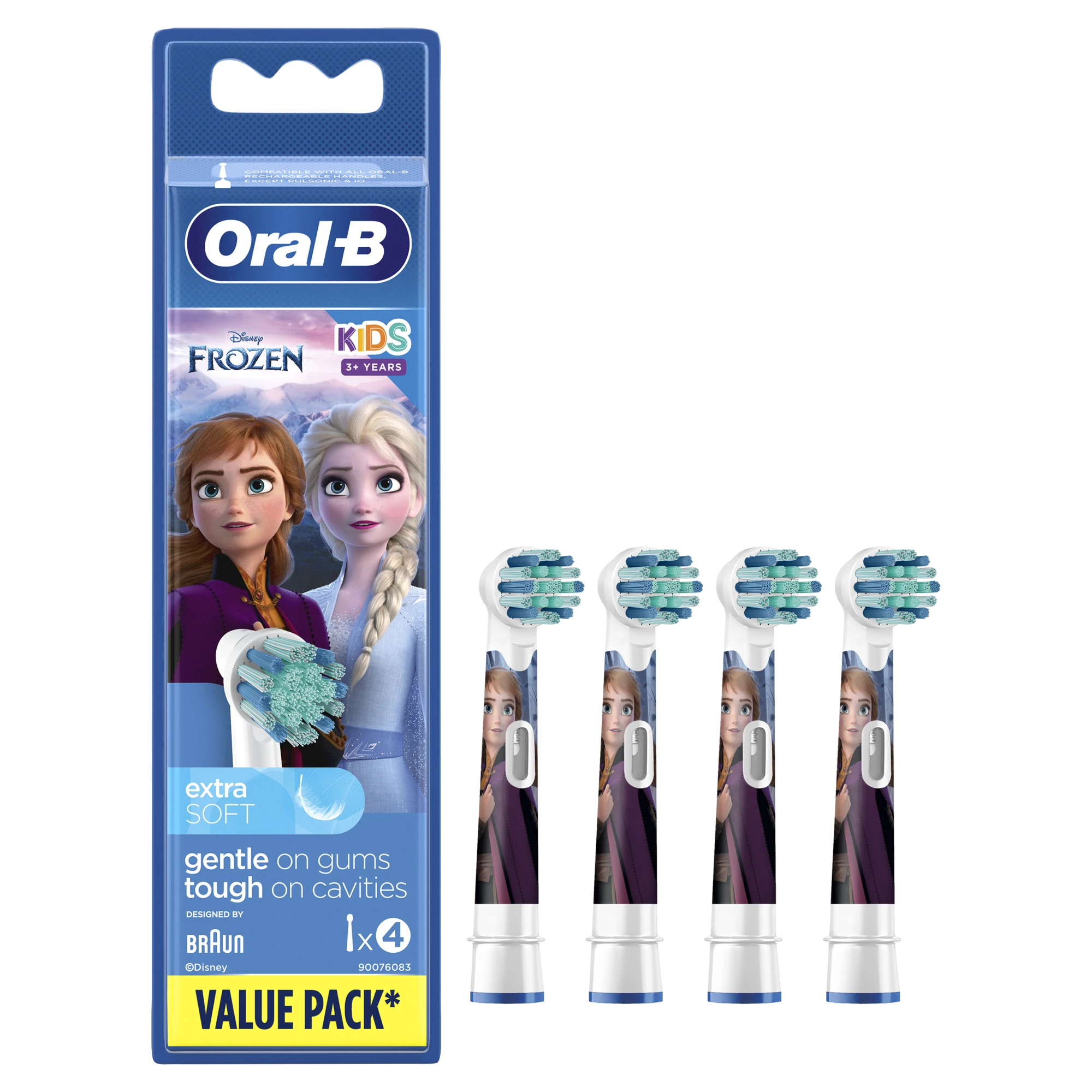 Dantų šepetėlio antgaliai ORAL-B BRAUN Frozen II, 4 vnt.