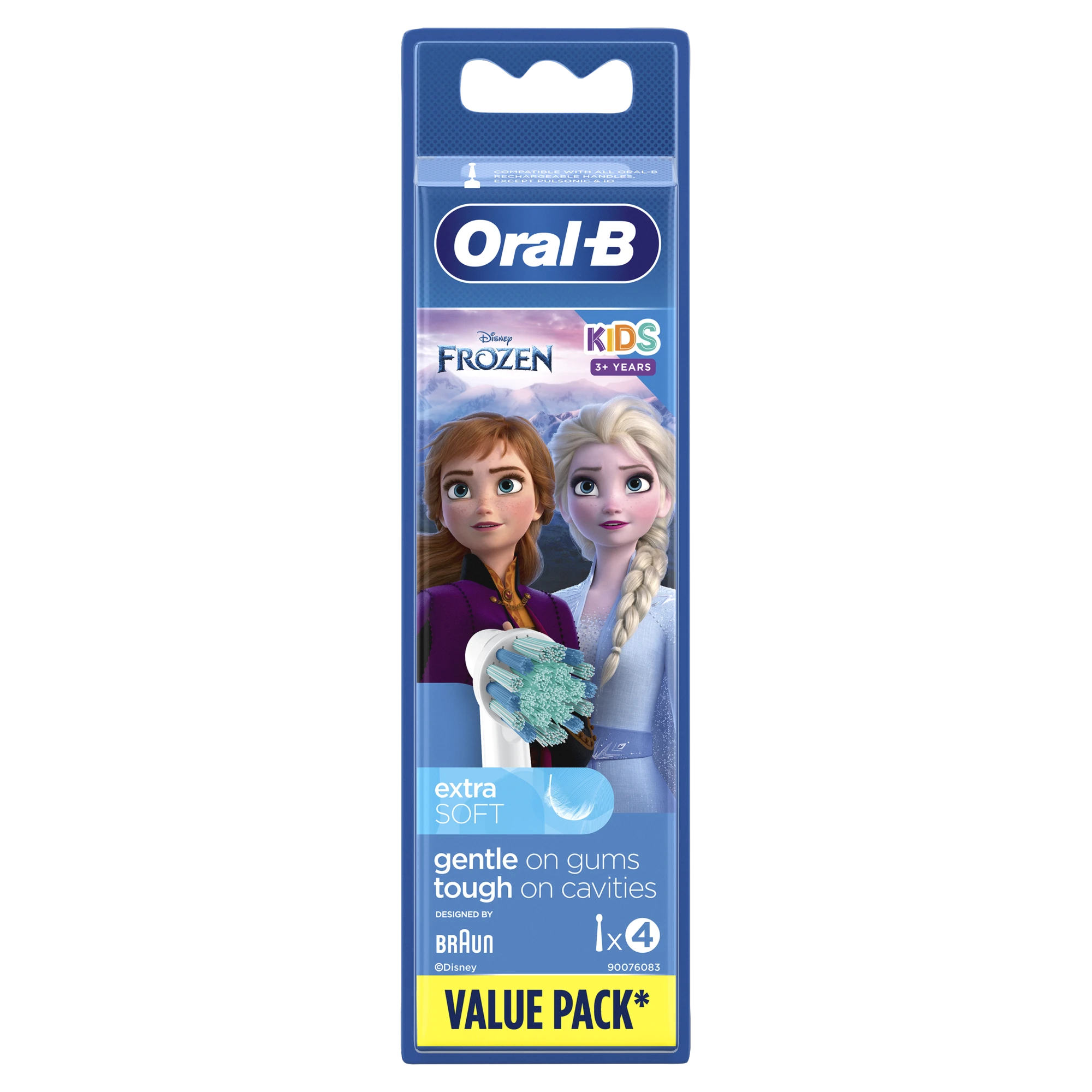 Dantų šepetėlio antgaliai ORAL-B BRAUN Frozen II, 4 vnt.