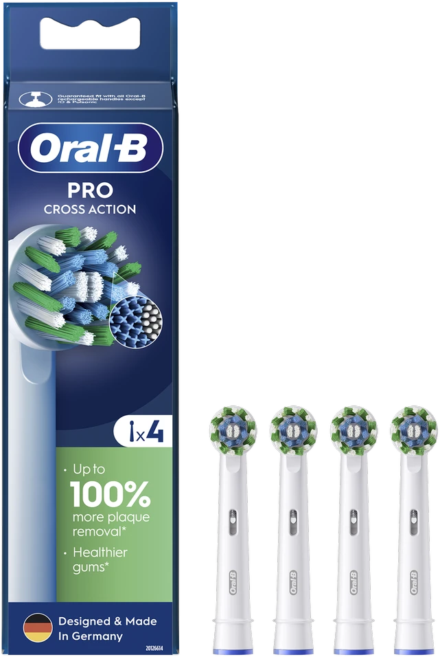 Braun „Oral-B“ | Dantų šepetėlio galvutės | „Cross Action Pro“ | Galvutės | Suaugusiesiems | Pridedamų šepetėlio galvučių skaičius: 4 | Dantų valymo režimų skaičius. Netaikoma.