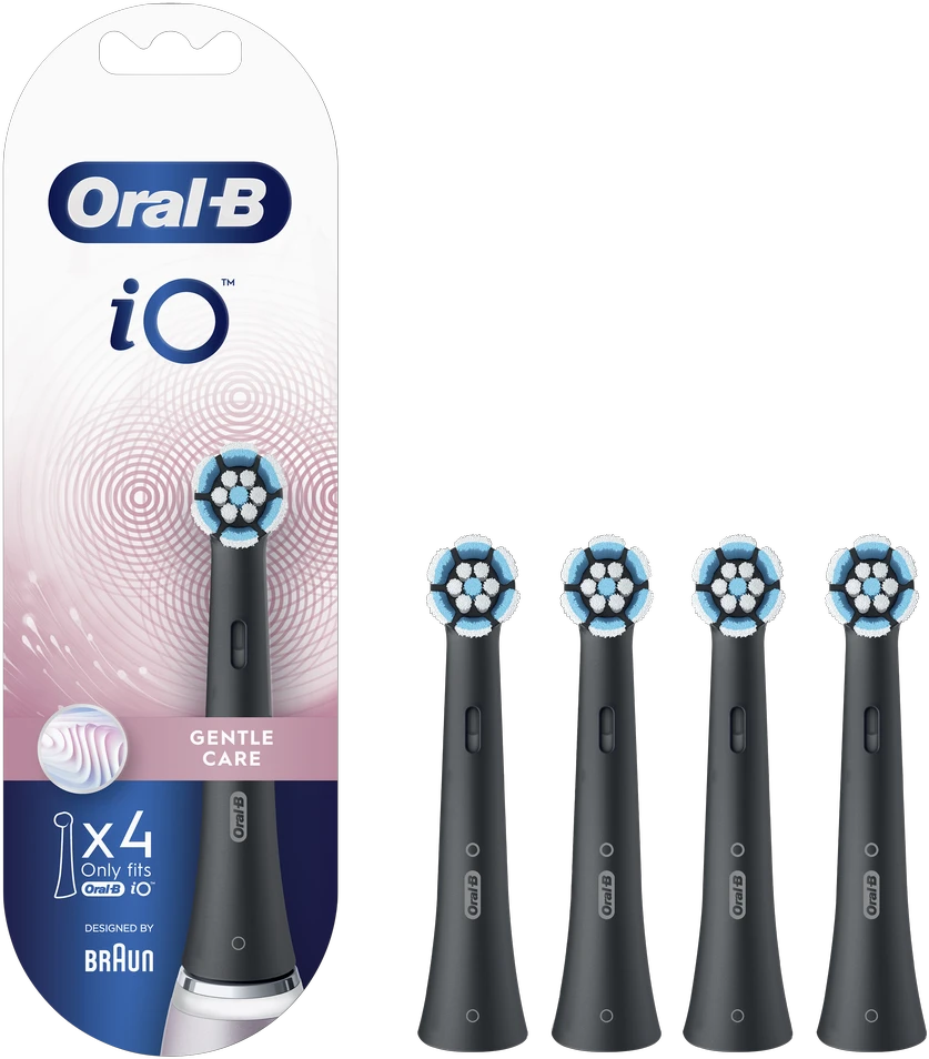 Dantų šepetėlis Braun SB-4 Oral-B iO Gentle Care Juodas keičiamos dantų šepetėlio galvutės 4 vnt.