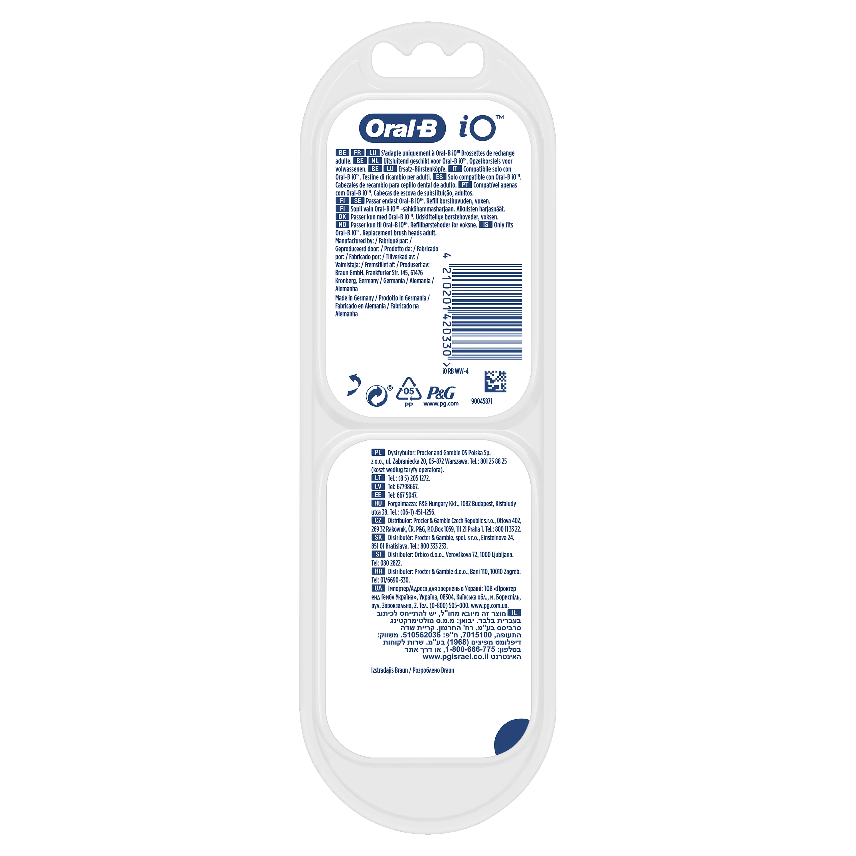 Braun SB-4 Oral-B iO Gentle Care Juodas keičiamos dantų šepetėlio galvutės 4 vnt.