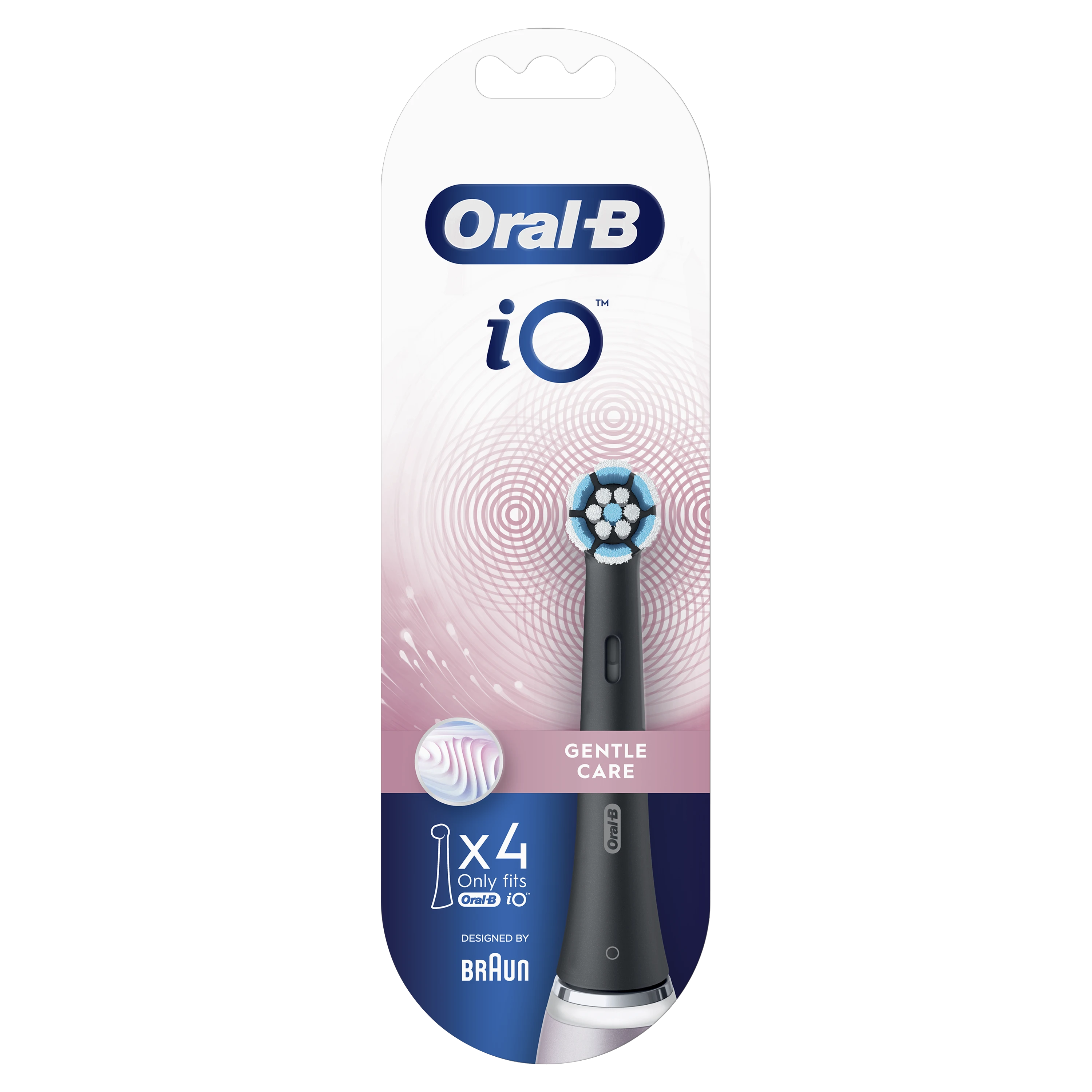 Braun SB-4 Oral-B iO Gentle Care Juodas keičiamos dantų šepetėlio galvutės 4 vnt.
