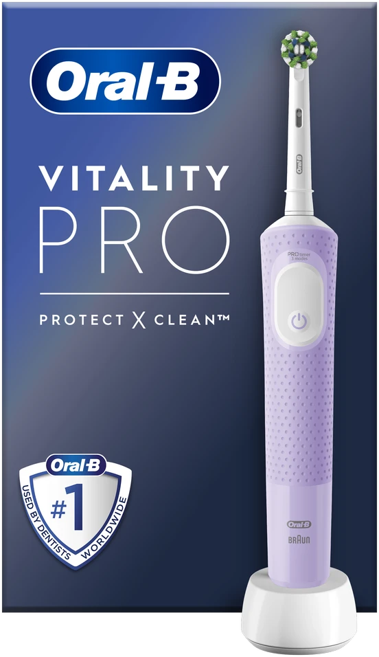Braun Oral-B | Elektrinis dantų šepetėlis | D103 Vitality Pro | Įkraunamas | Suaugusiems | Šepetėlių skaičius galvutės įeina 1 | Number of teeth brushing modes 3 | Lilac Mist