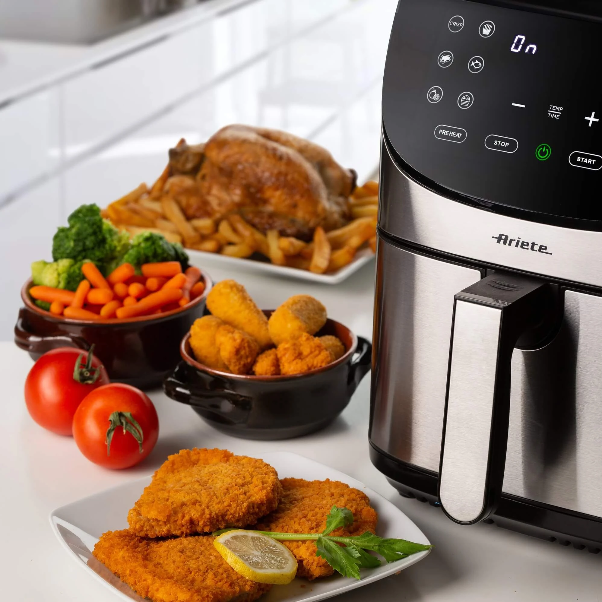 4628 Ariete Airy Fryer Metal/Gold 7L karšto oro gruzdintuvė aprašymas - Prekės nuotrauka