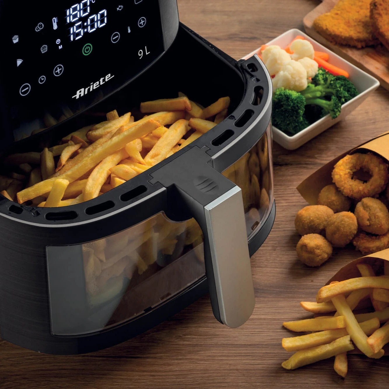 4630 Ariete Airy Fryer 9L karšto oro gruzdintuvė Juodas aprašymas - Prekės nuotrauka