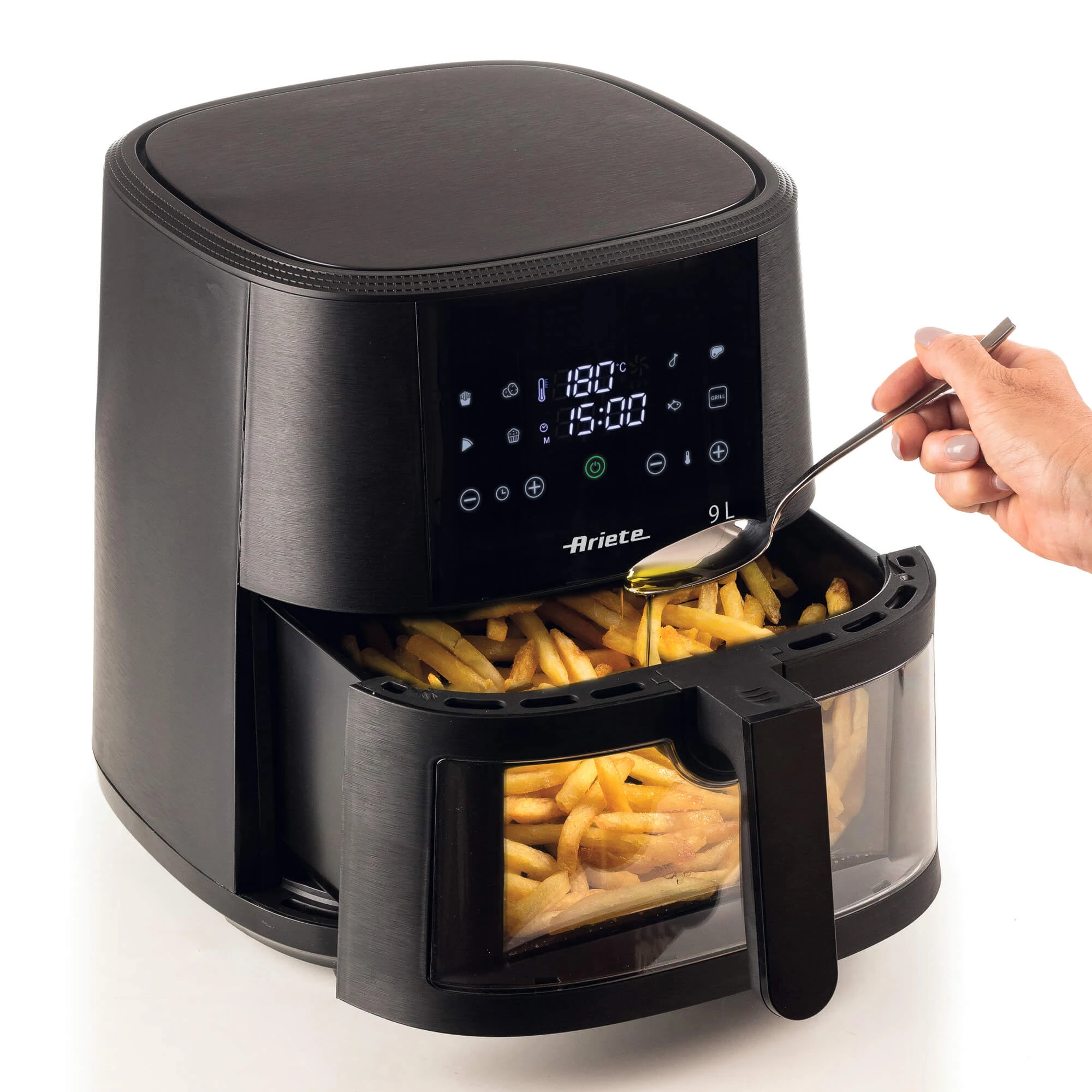 4630 Ariete Airy Fryer 9L karšto oro gruzdintuvė Juodas aprašymas - Prekės nuotrauka