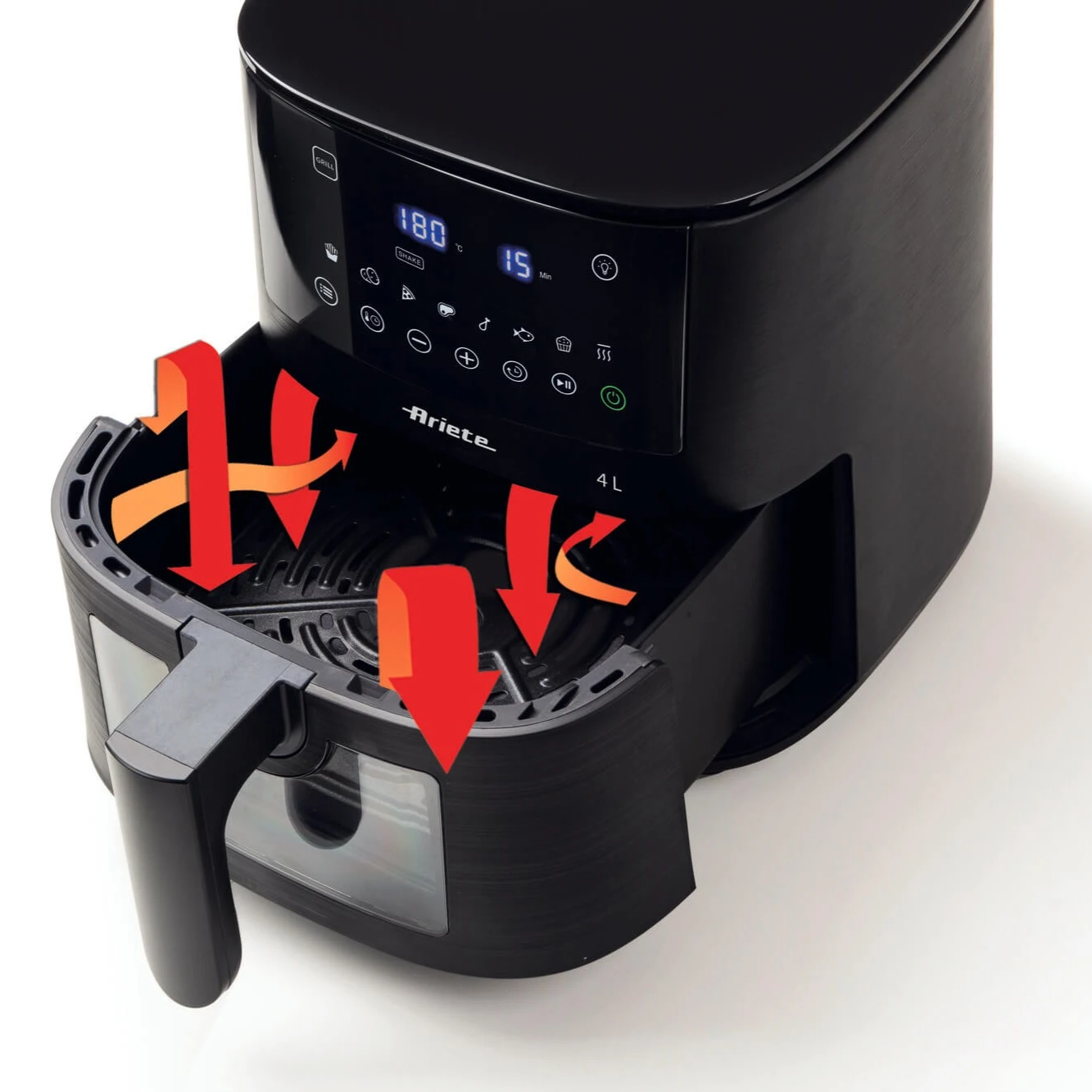 4633 Ariete Airy Fryer 4L karšto oro gruzdintuvė Juodas aprašymas - Prekės nuotrauka