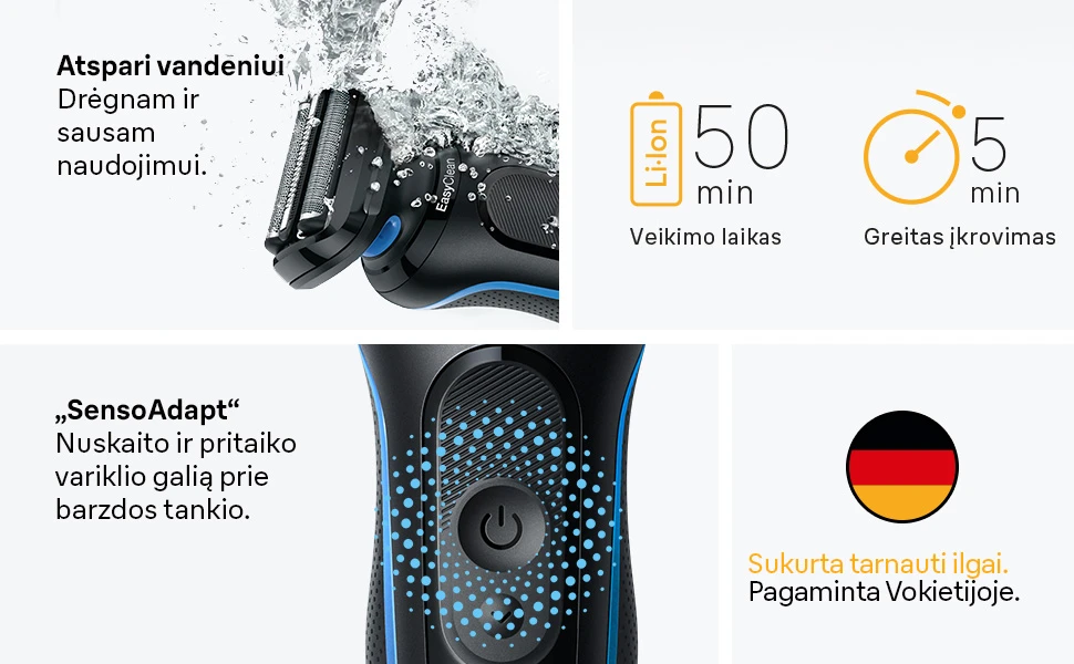 Braun 52-B1000s barzdaskutė Series 5 aprašymas - Prekės nuotrauka