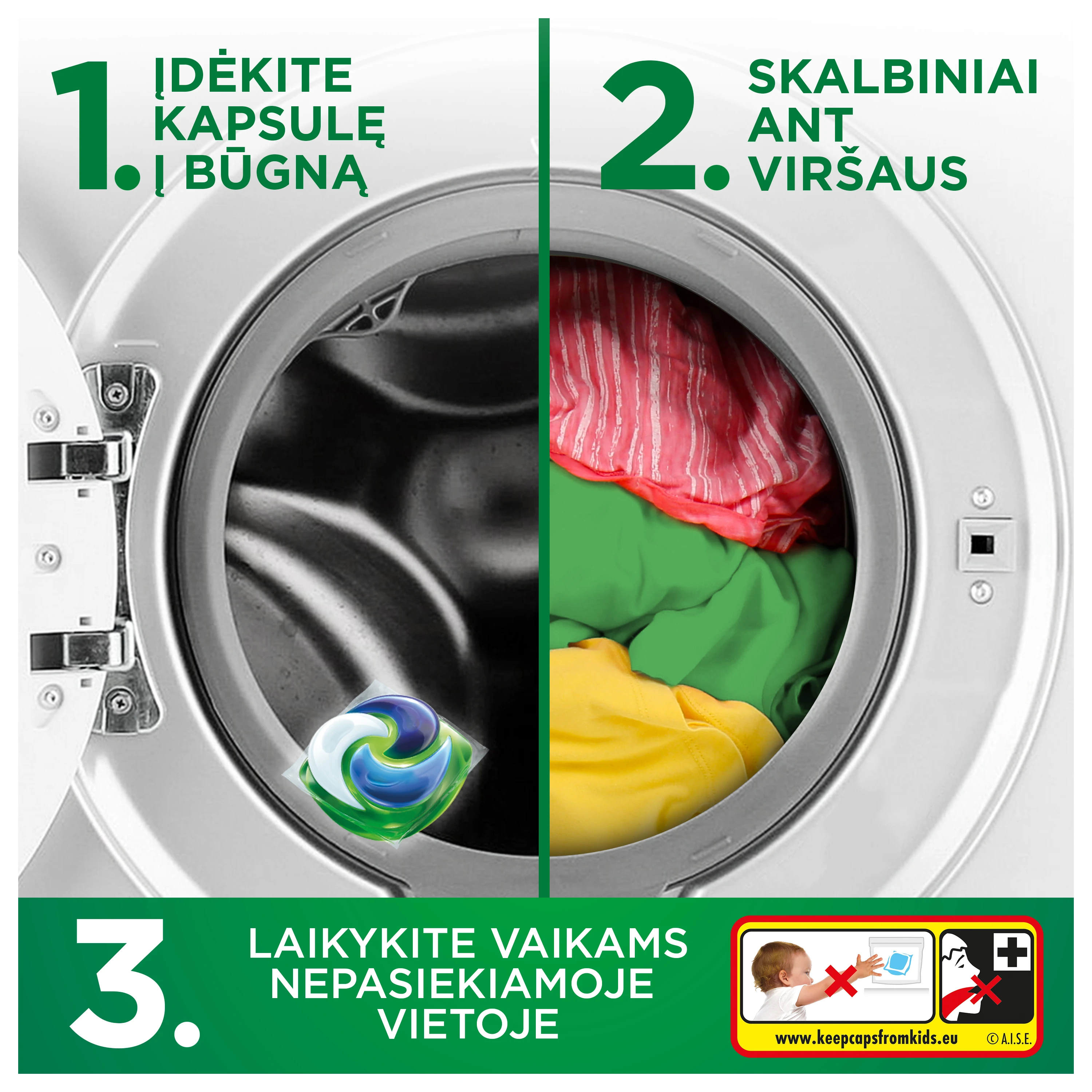 Ariel All-in-1 PODs +Touch of Fresh Air Lenor Skalbimo Kapsulės, 44 Skalb aprašymas - Prekės nuotrauka