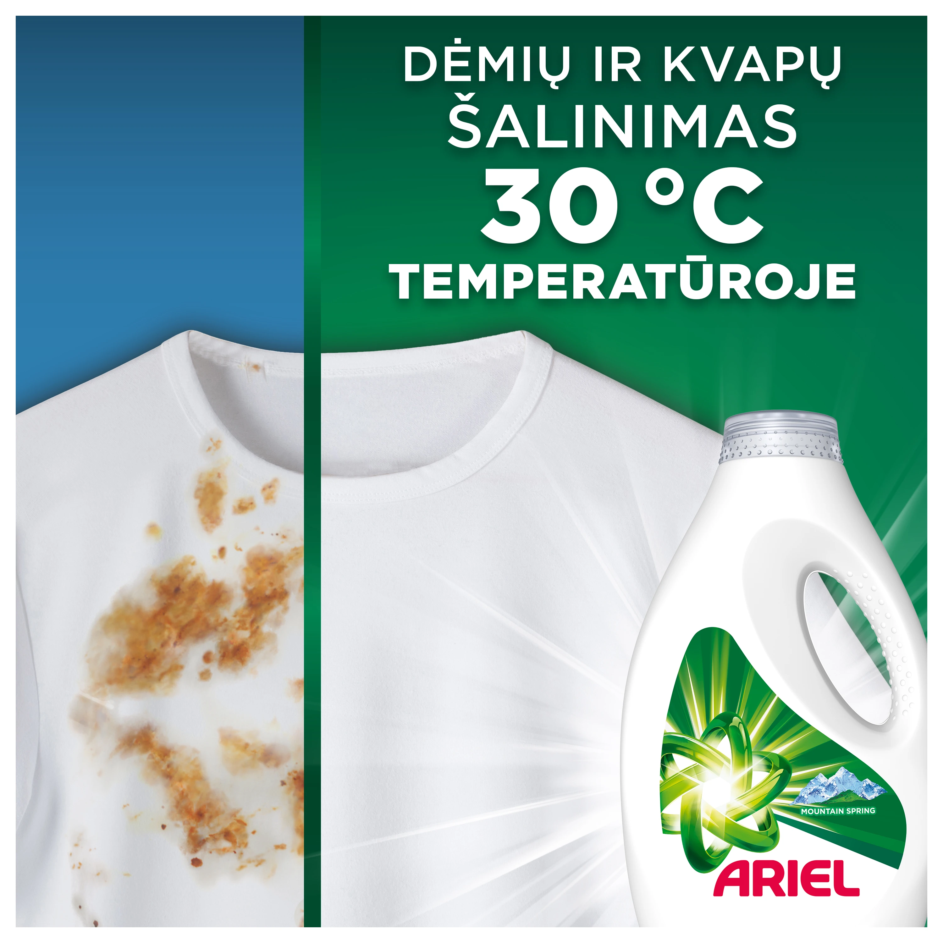 Ariel Skystas skalbiklis „Mountain Spring“, 4.5 L (100 plovimų) aprašymas - Prekės nuotrauka