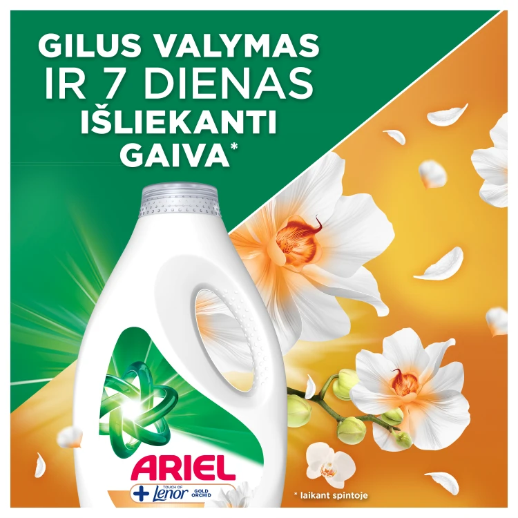 Ariel Touch Of Lenor Gold Orchid Prausimosi Gelis, 80 Plovimų, 3.6 L aprašymas - Prekės nuotrauka