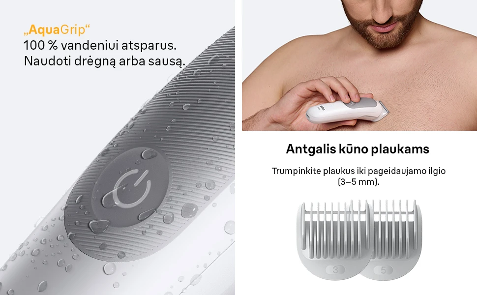 BG5550 Braun kūno plaukų kirpimo mašinėlė aprašymas - Prekės nuotrauka