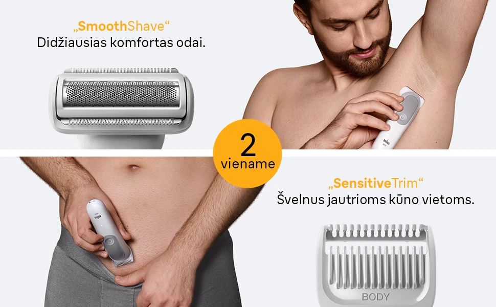 BG5550 Braun kūno plaukų kirpimo mašinėlė aprašymas - Prekės nuotrauka