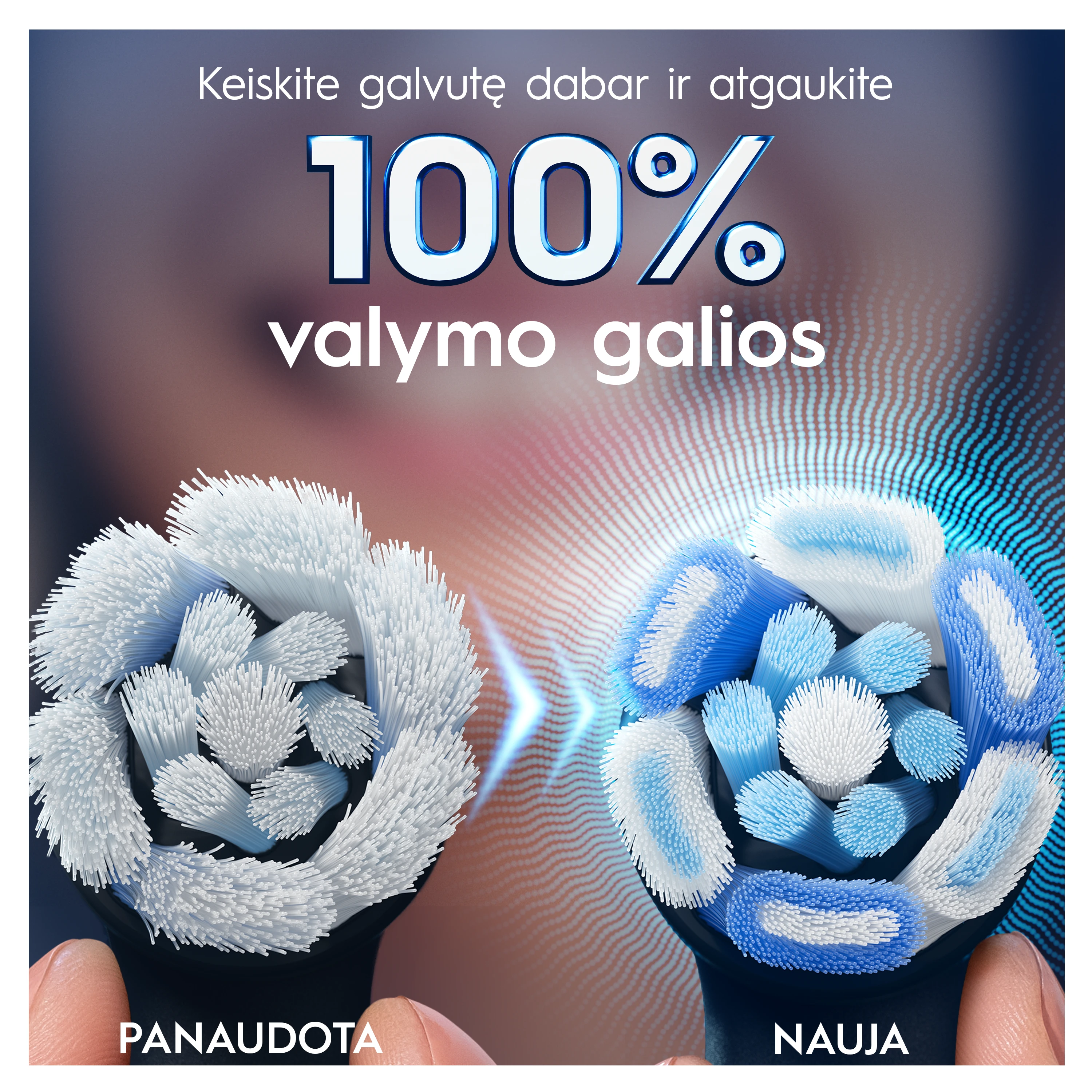 Braun CBF 8 Oral-B UltimateClean Juodas Dantų Šepetėlio Galvutės, 8 Vnt. aprašymas - Prekės nuotrauka