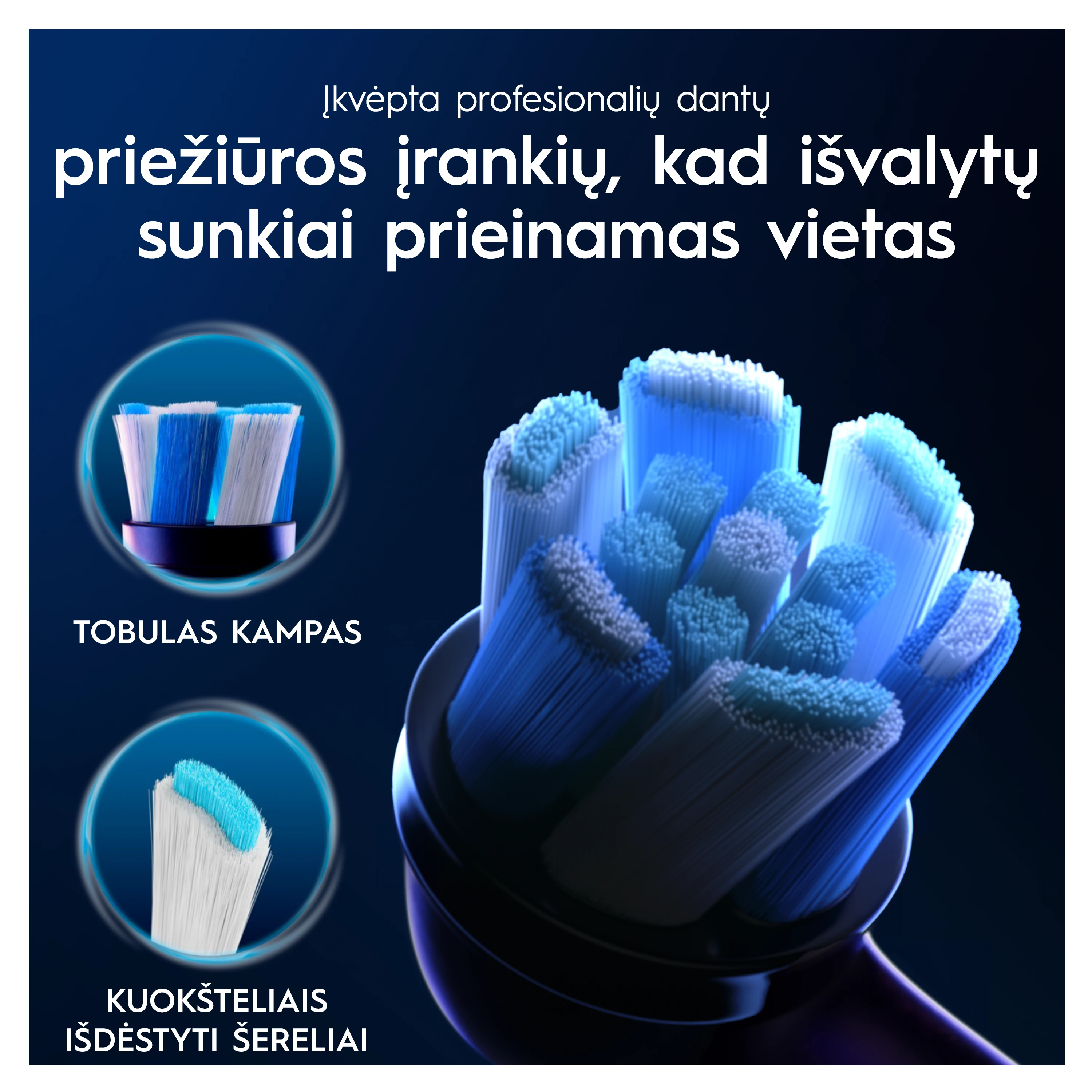 Braun CBF 8 Oral-B UltimateClean Juodas Dantų Šepetėlio Galvutės, 8 Vnt. aprašymas - Prekės nuotrauka