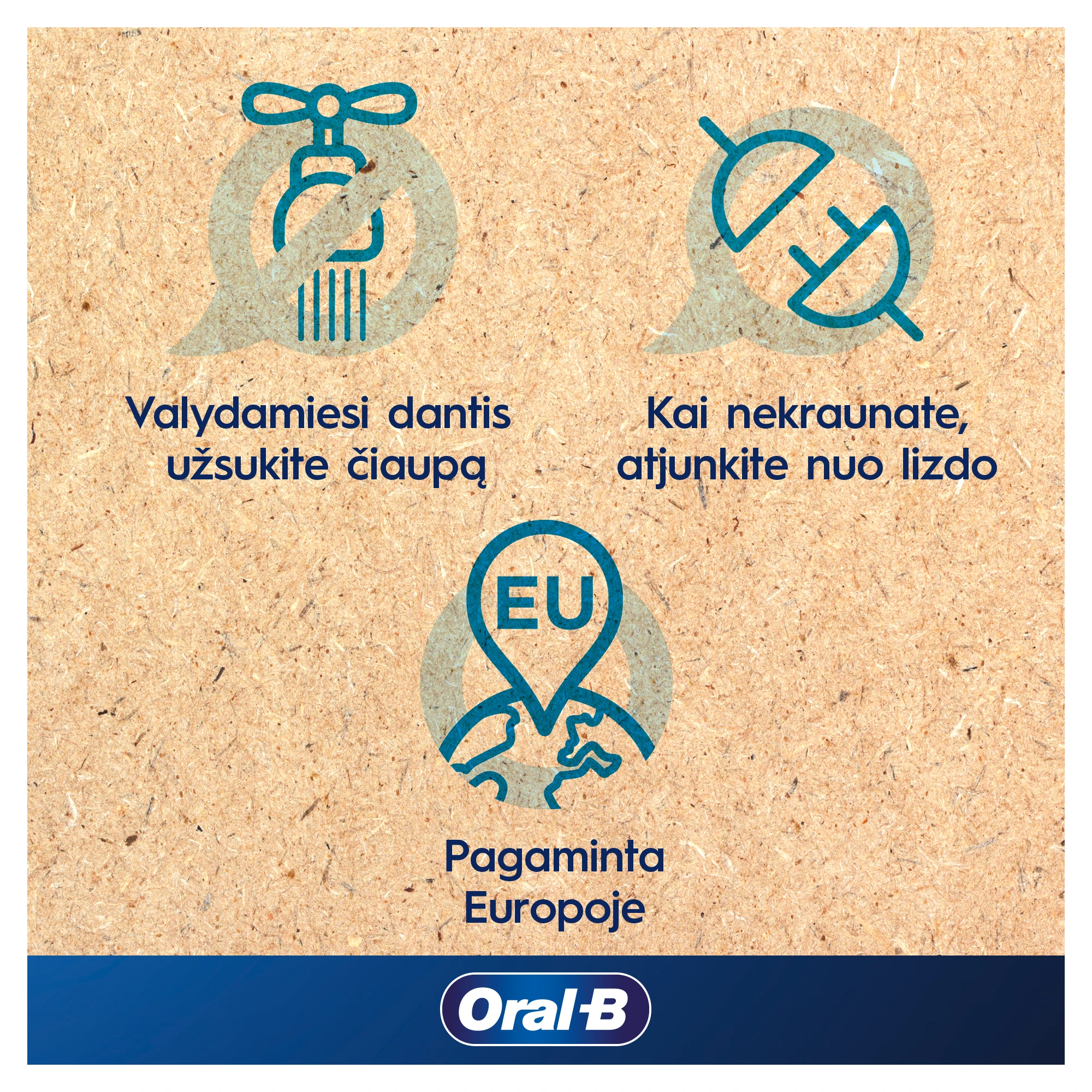 Braun Oral-B | Elektrinis dantų šepetėlis | D103 Vitality Pro | Įkraunamas | Suaugusiems | Šepetėlių skaičius galvutės įeina 1 | Number of teeth brushing modes 3 | Lilac Mist aprašymas - Prekės nuotrauka