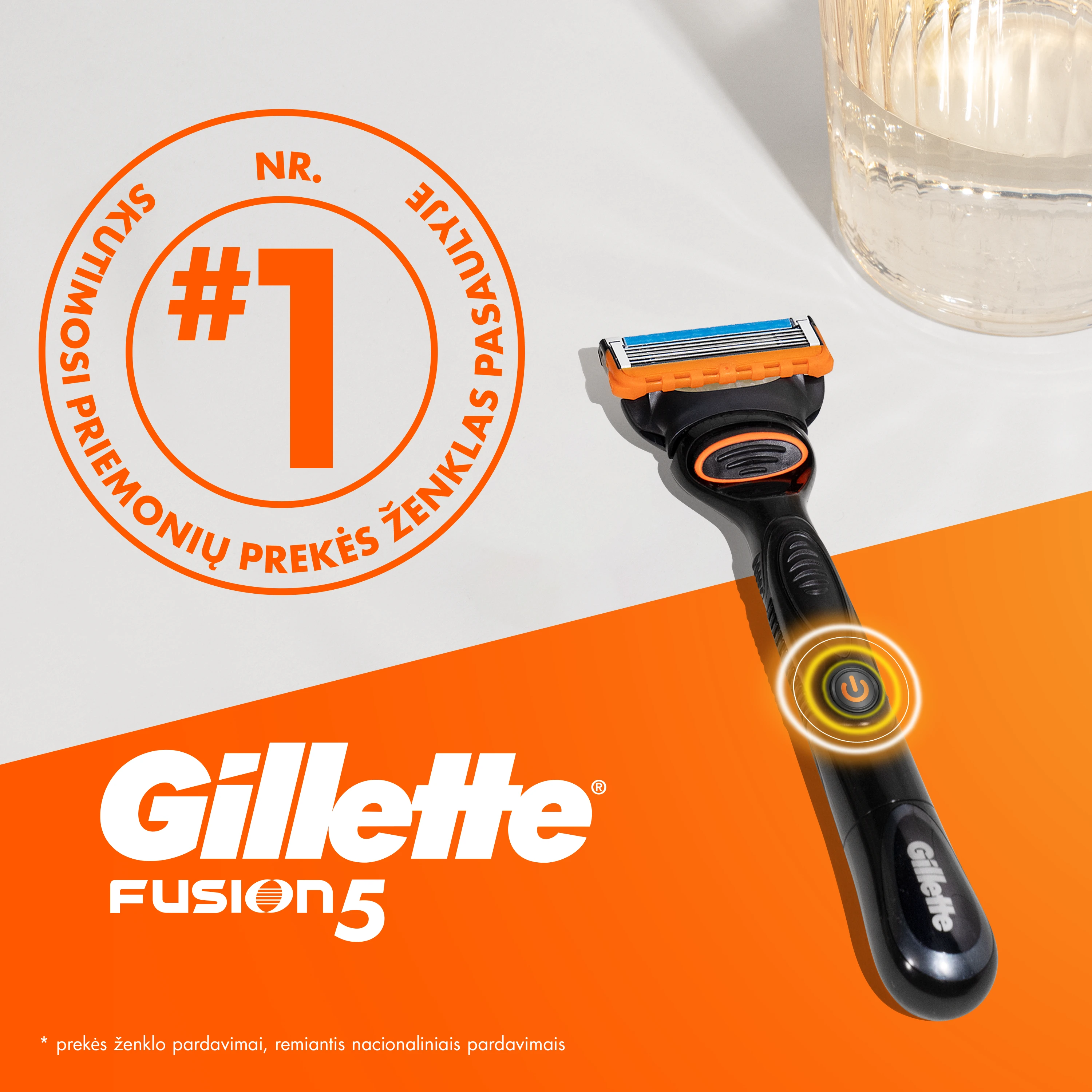 Skustuvas vyrams Gillette Fusion5 Power + 10 skutimosi galvučių aprašymas - Prekės nuotrauka