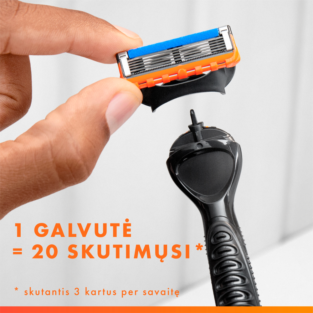 Gillette Fusion5 Power Skustuvas Vyrams + 12 Skutimosi Galvučių aprašymas - Prekės nuotrauka