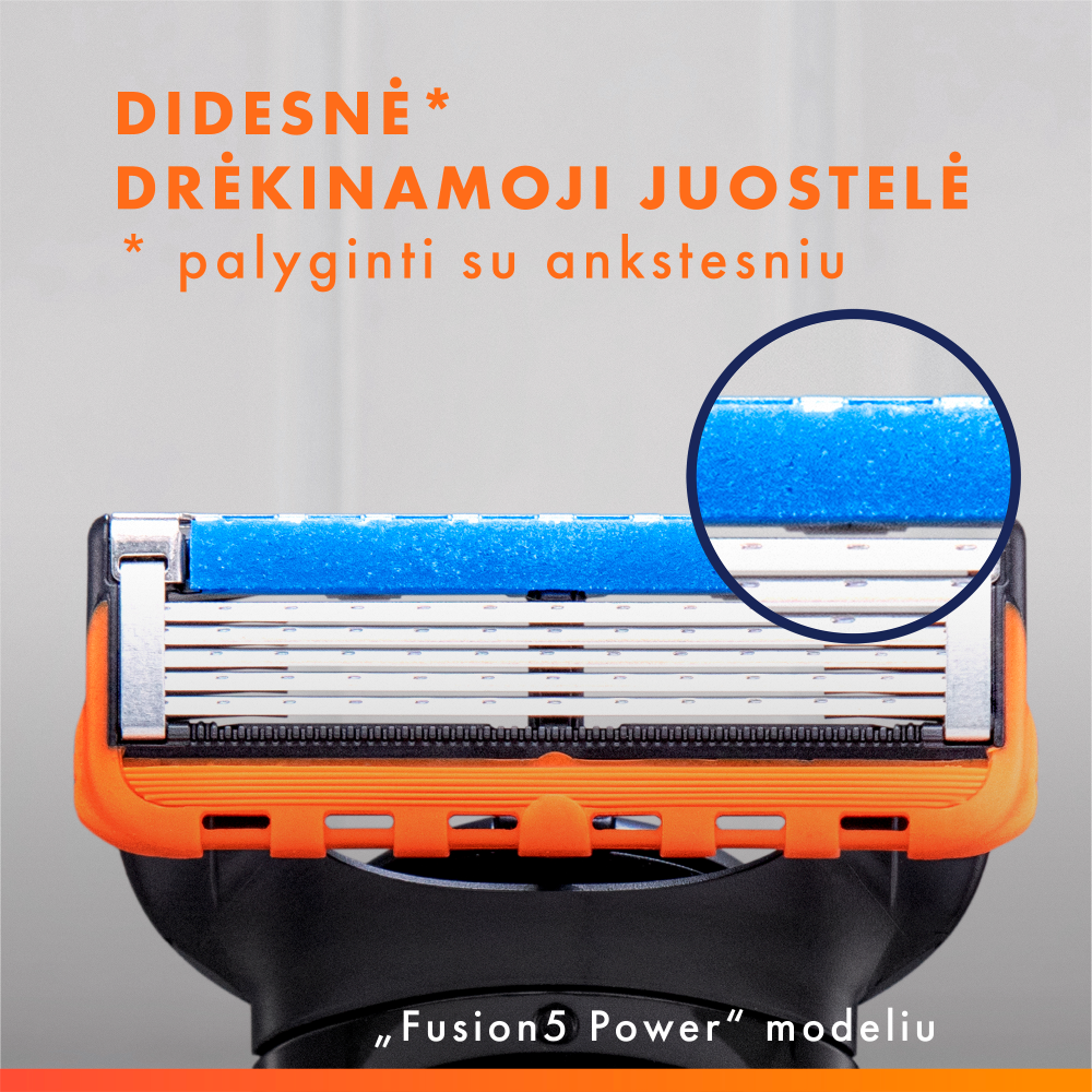 Gillette Fusion5 Power Skustuvas Vyrams + 12 Skutimosi Galvučių aprašymas - Prekės nuotrauka