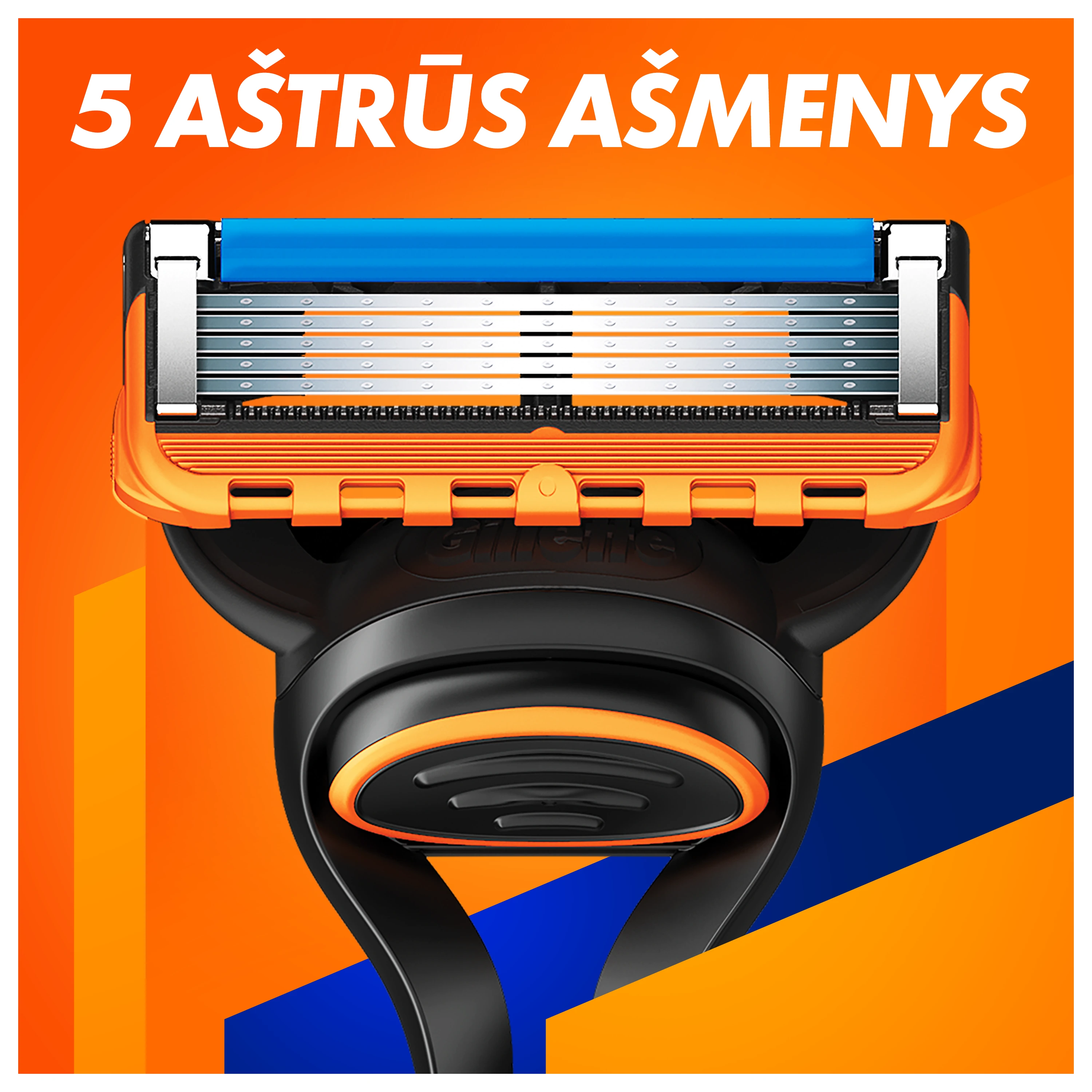 Skustuvas vyrams Gillette Fusion + 5 galvutės aprašymas - Prekės nuotrauka