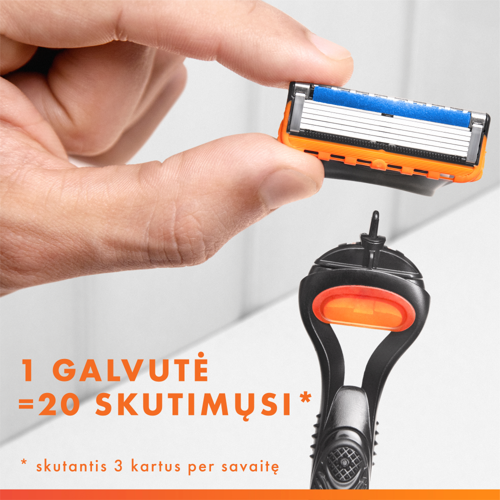 Gillette Fusion5 Skustuvo Vyrams Peiliukai, 20 Skustuvo Galvučių aprašymas - Prekės nuotrauka