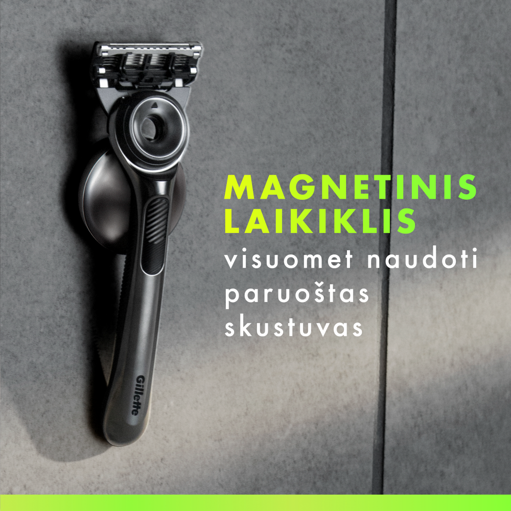 Gillette Labs Skustuvas Vyrams, 1 Skutimosi Galvučių, Sieninis Laikiklis aprašymas - Prekės nuotrauka