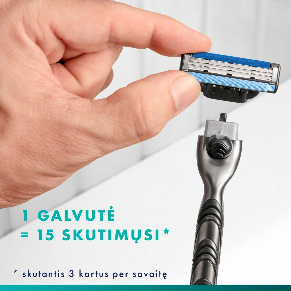 Gillette Mach3 Skustuvas Vyrams + 7 Skutimosi Galvučių aprašymas - Prekės nuotrauka